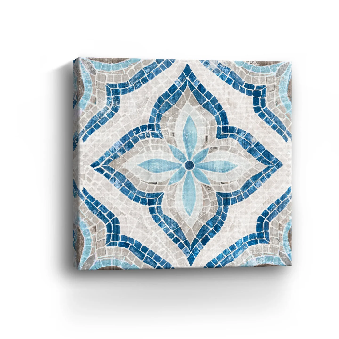 Blue Single Morrocan Tile Canvas Giclee - Image 3