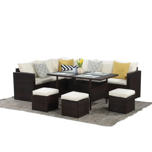 7-Pieces Outdoor Dining Sectional Sofa Set - Image 13