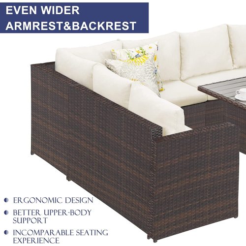 7-Pieces Outdoor Dining Sectional Sofa Set - Image 14