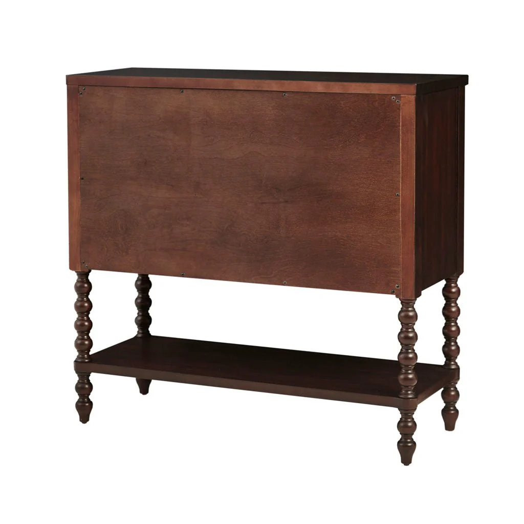 Accent Chest with Double Drawer, Lower Shelf and Turned Legs - Image 3