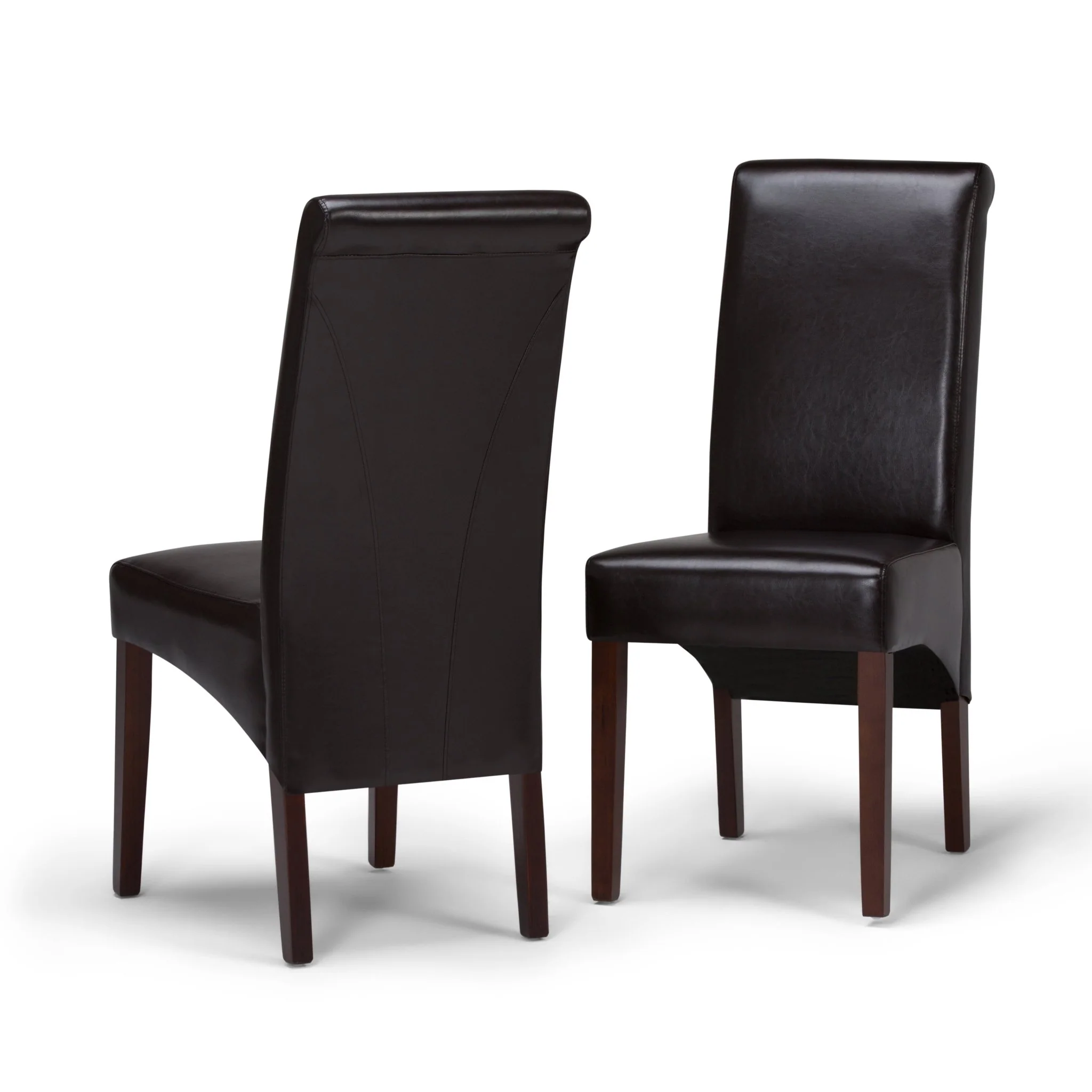 Aegis Faux Leather Dining Chair with Curved Top Detail, Set of 2 - Image 14