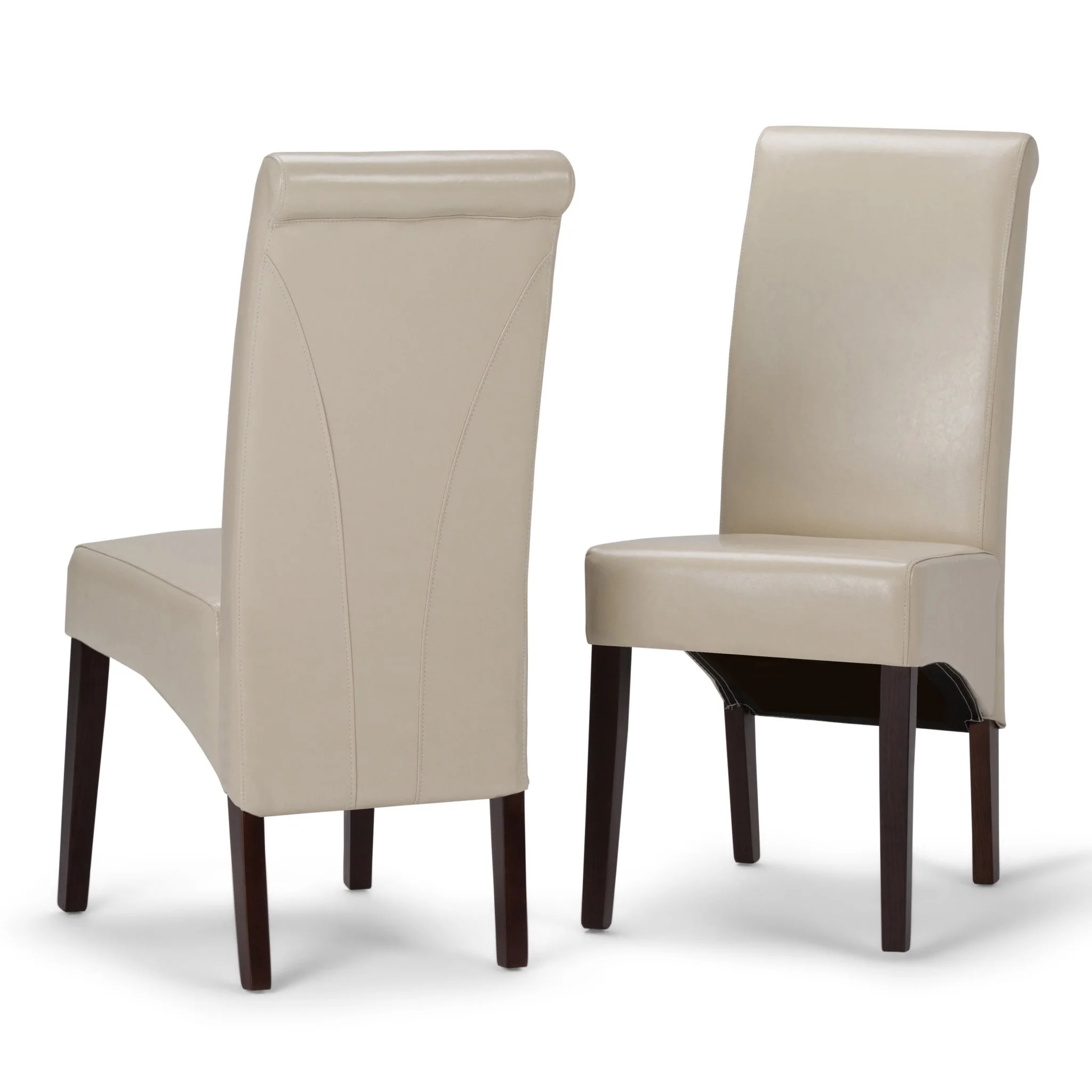 Aegis Faux Leather Dining Chair with Curved Top Detail, Set of 2 - Image 7