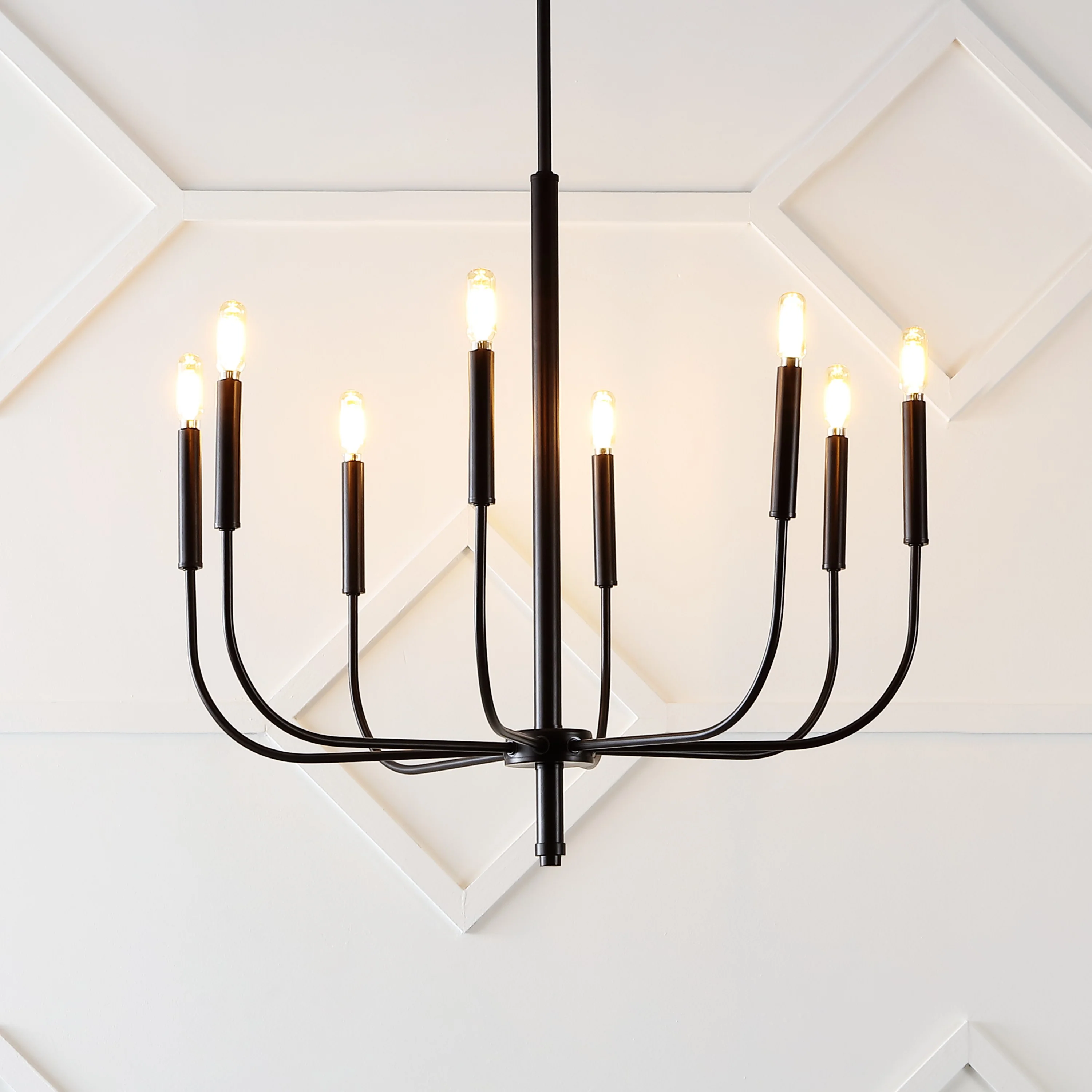 Amoros 8-Light Modern Mid-Century Iron LED Chandelier - Image 11