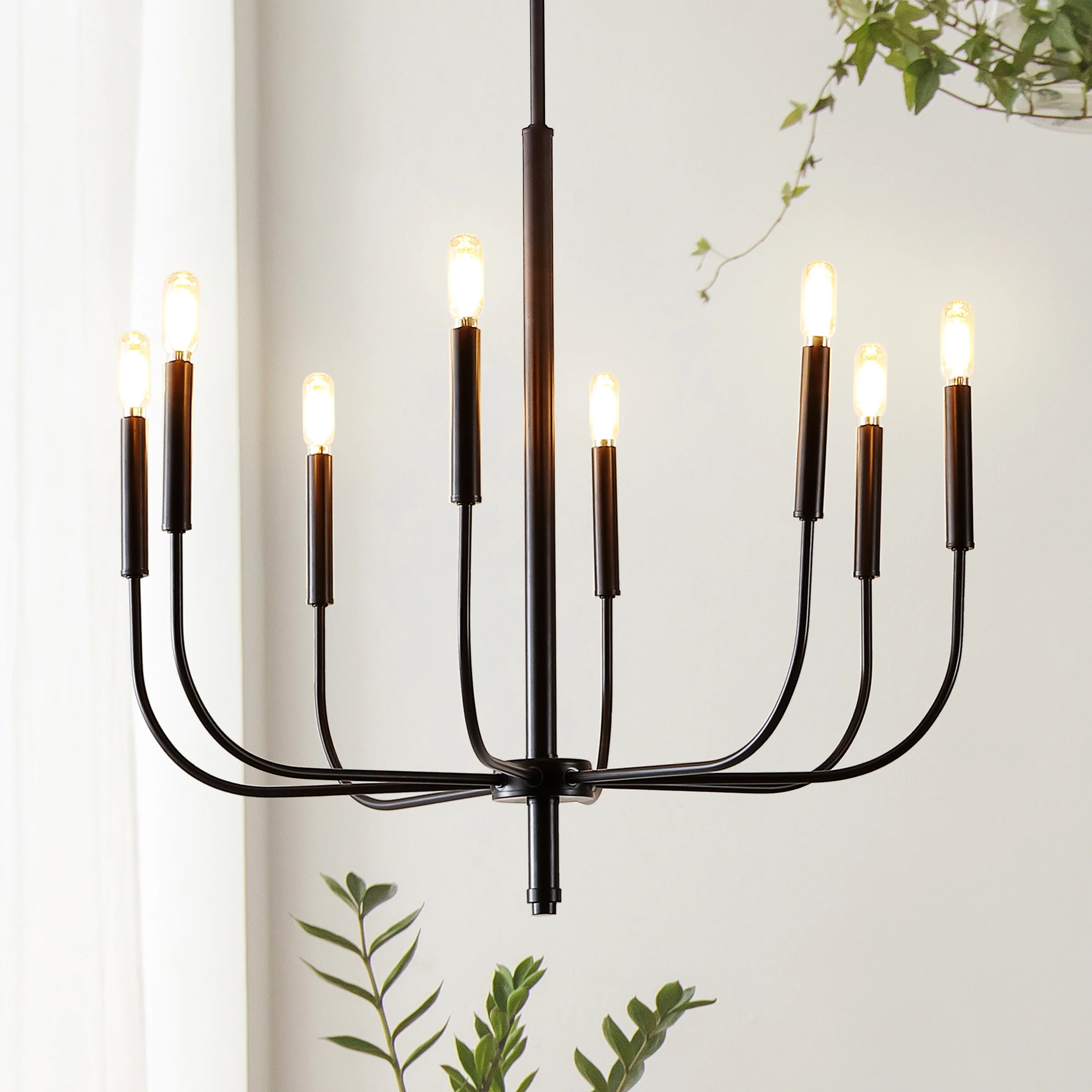 Amoros 8-Light Modern Mid-Century Iron LED Chandelier - Image 12