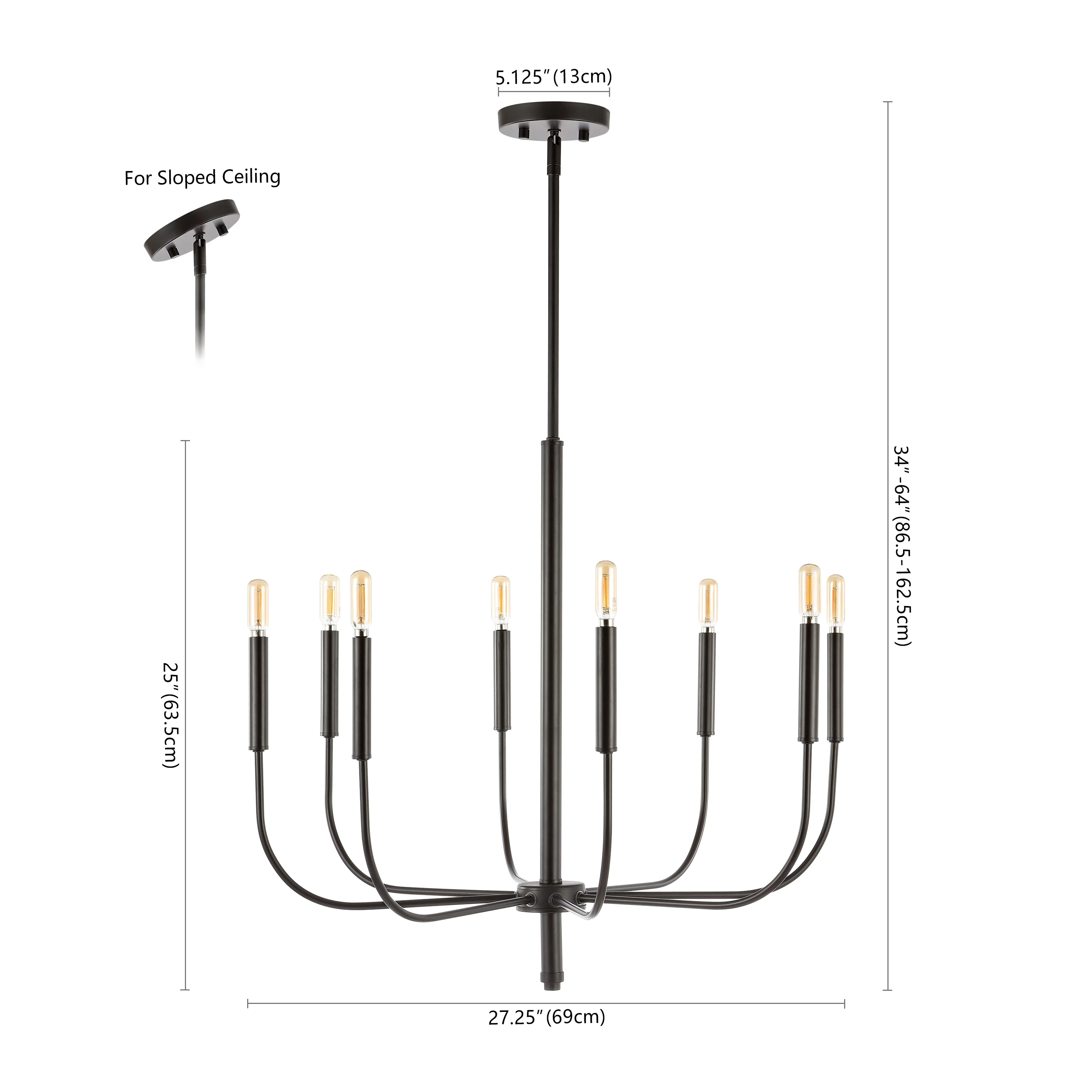 Amoros 8-Light Modern Mid-Century Iron LED Chandelier - Image 16