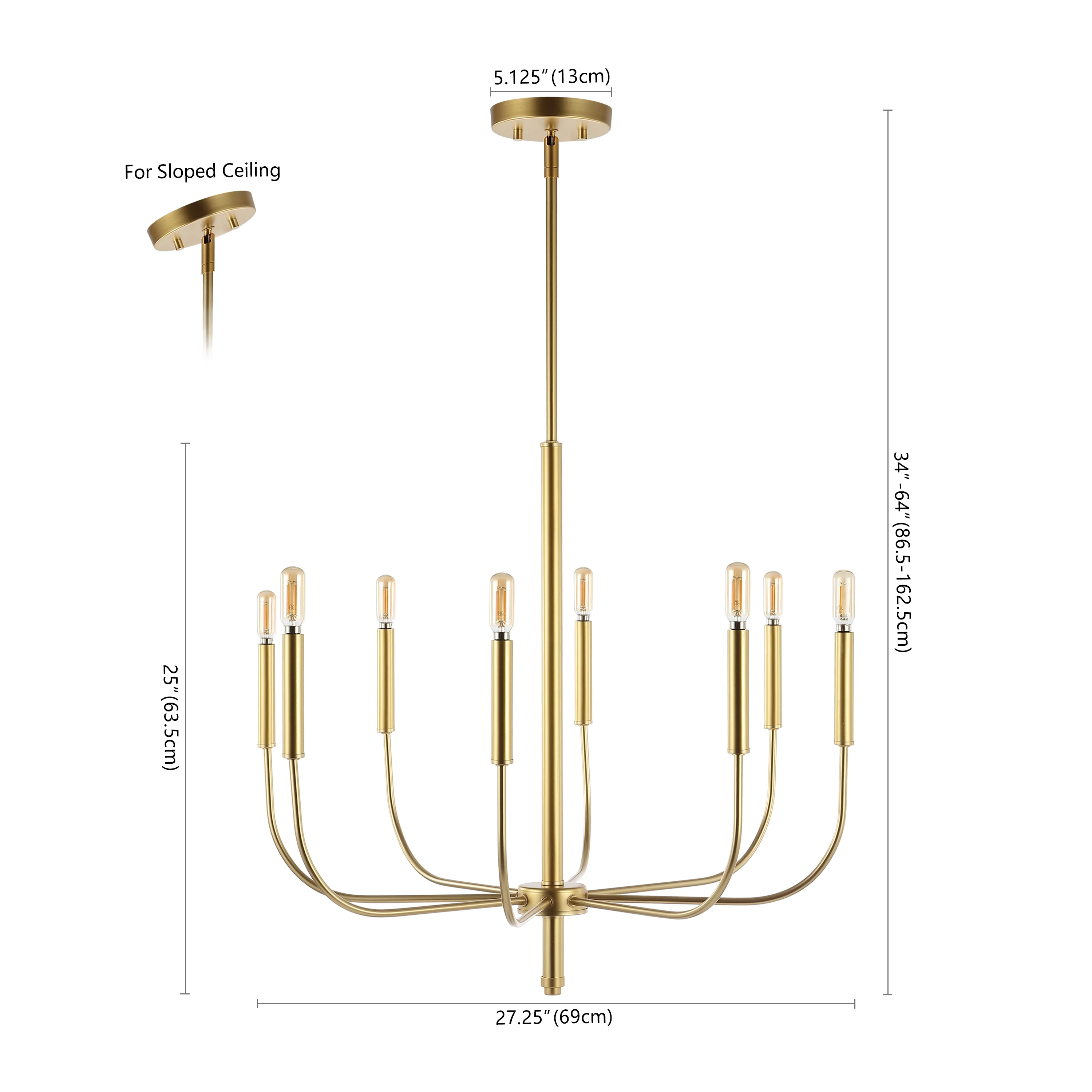 Amoros 8-Light Modern Mid-Century Iron LED Chandelier - Image 8