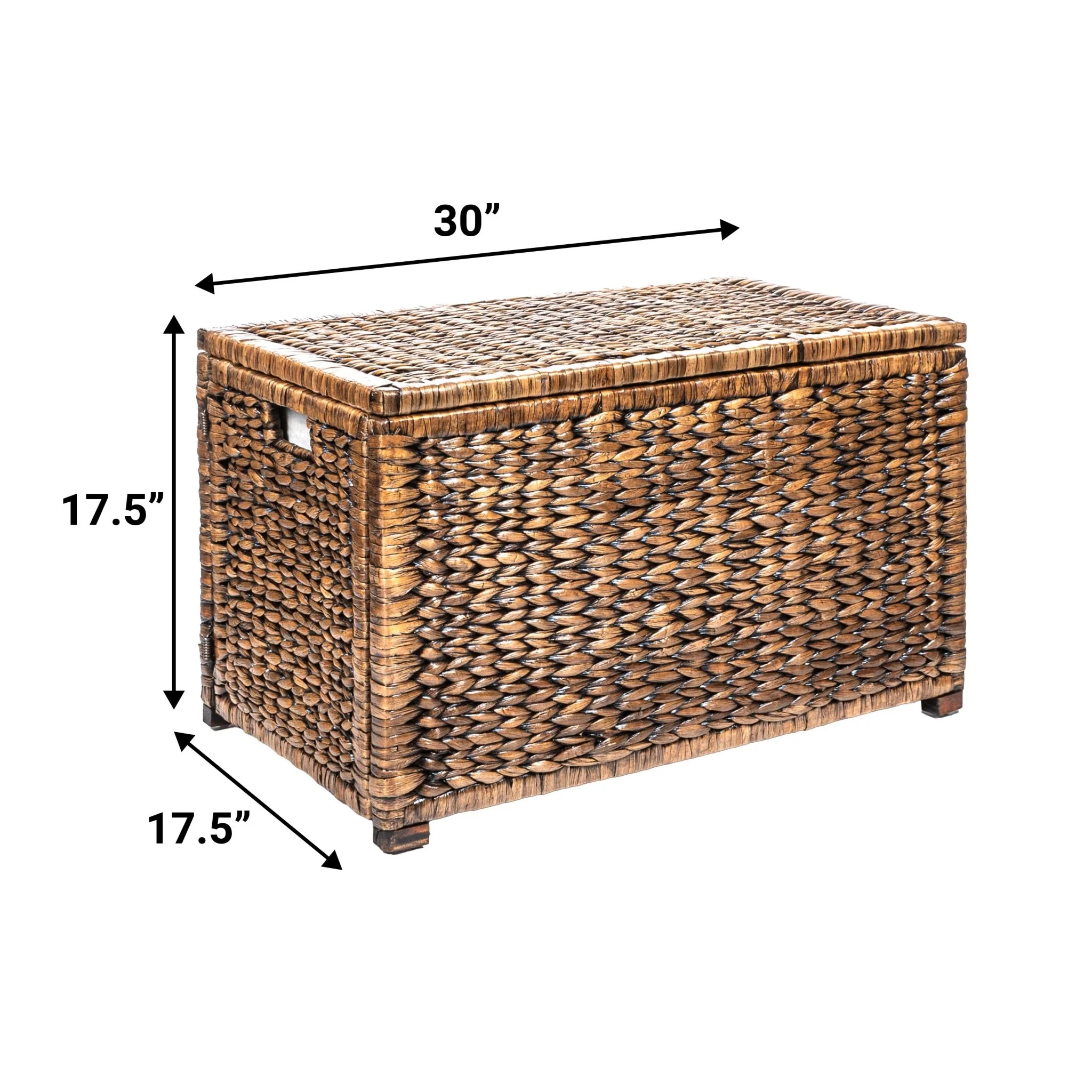 Anada 30" Handwoven Wicker Weave Storage Trunk - Image 11