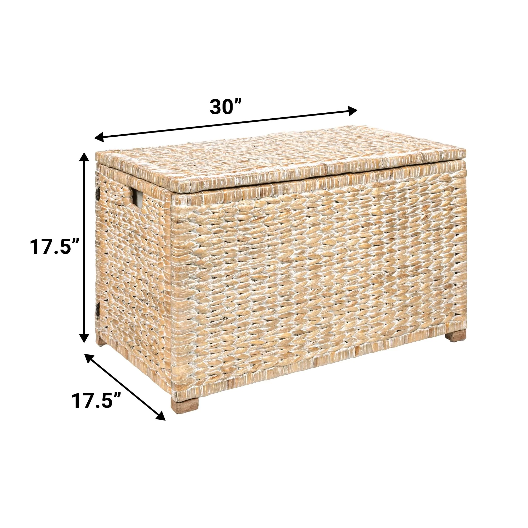 Anada 30" Handwoven Wicker Weave Storage Trunk - Image 5