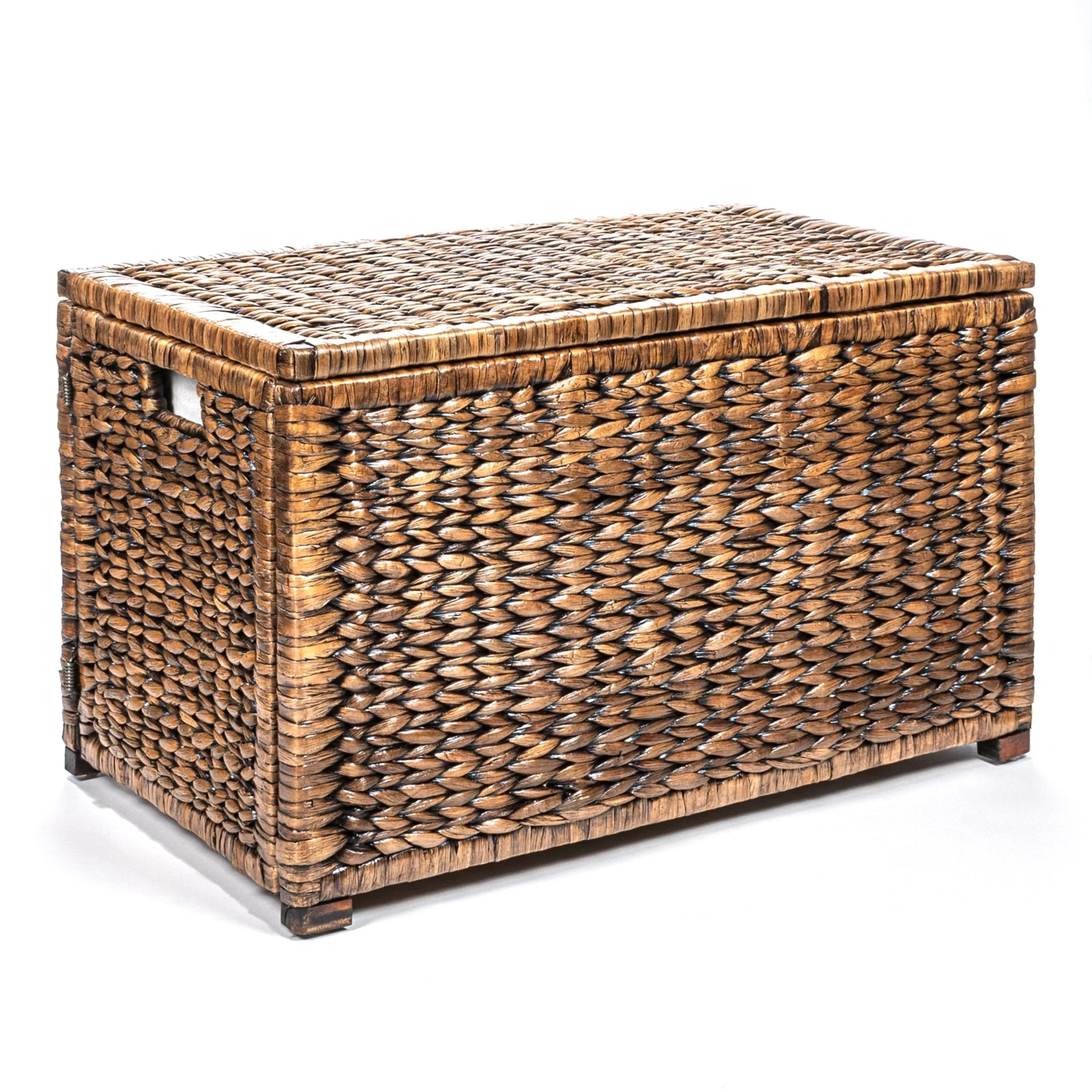 Anada 30" Handwoven Wicker Weave Storage Trunk - Image 7