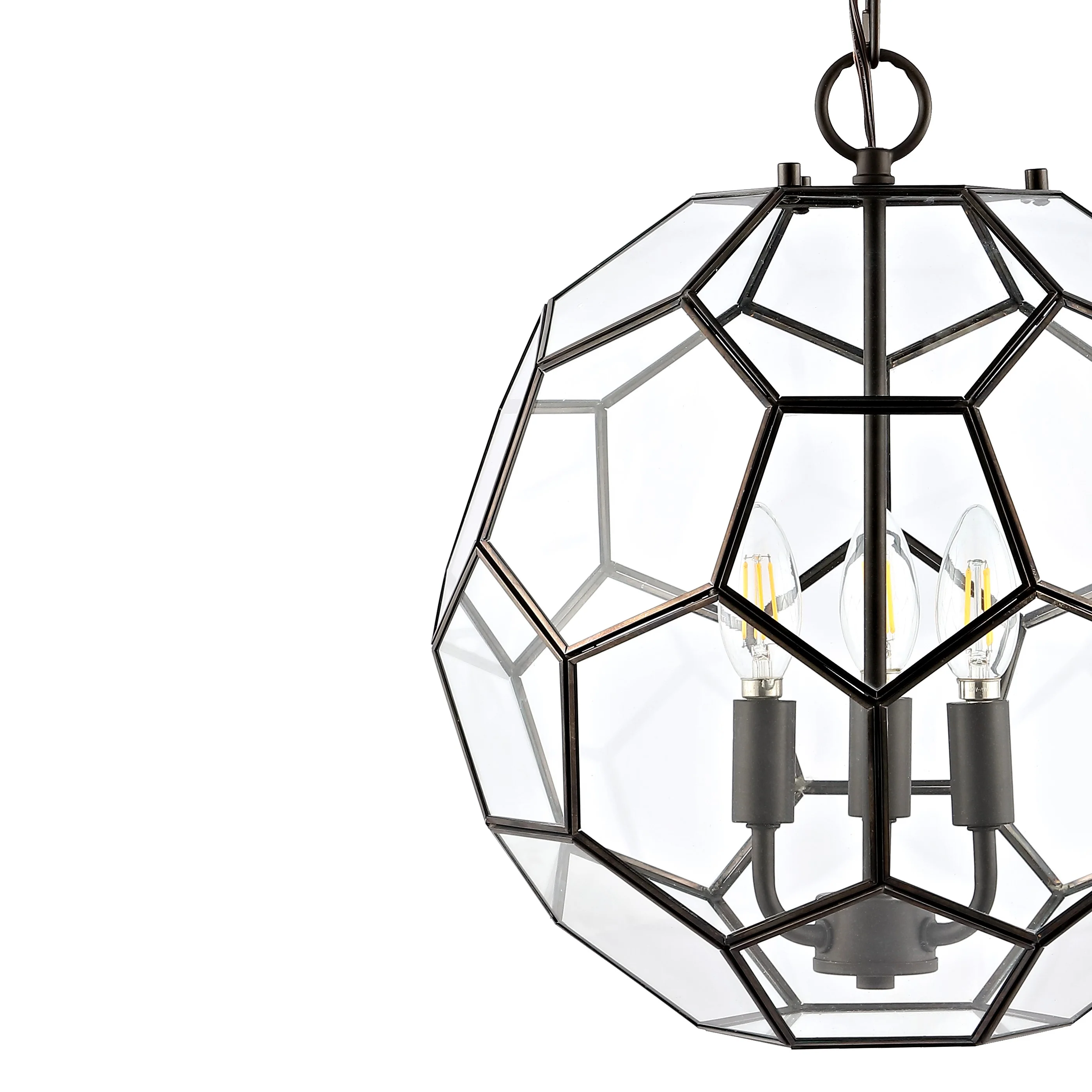 Bee 3-Light Modern Farmhouse Iron/Glass LED Pendant - Image 10