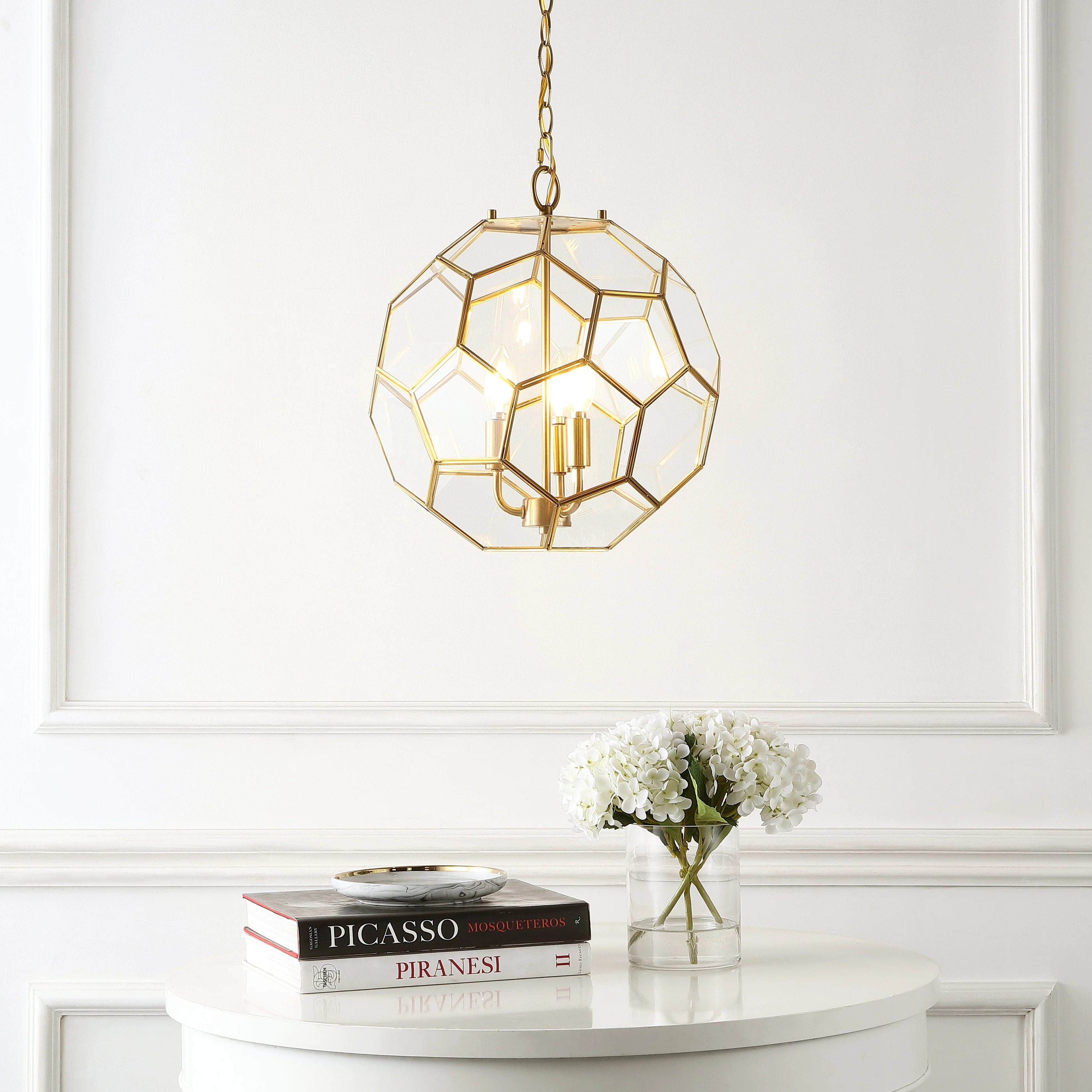 Bee 3-Light Modern Farmhouse Iron/Glass LED Pendant - Image 3