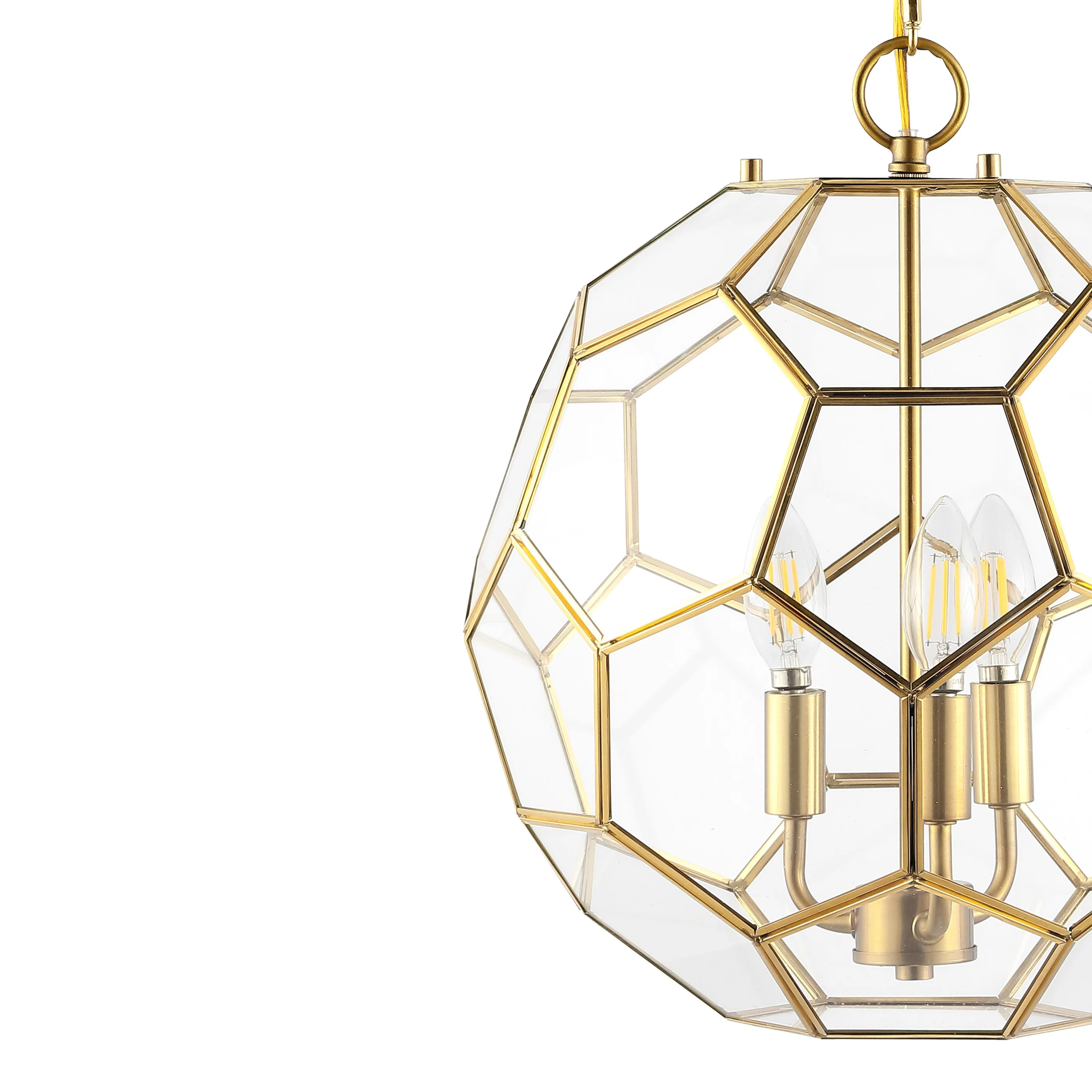 Bee 3-Light Modern Farmhouse Iron/Glass LED Pendant - Image 4