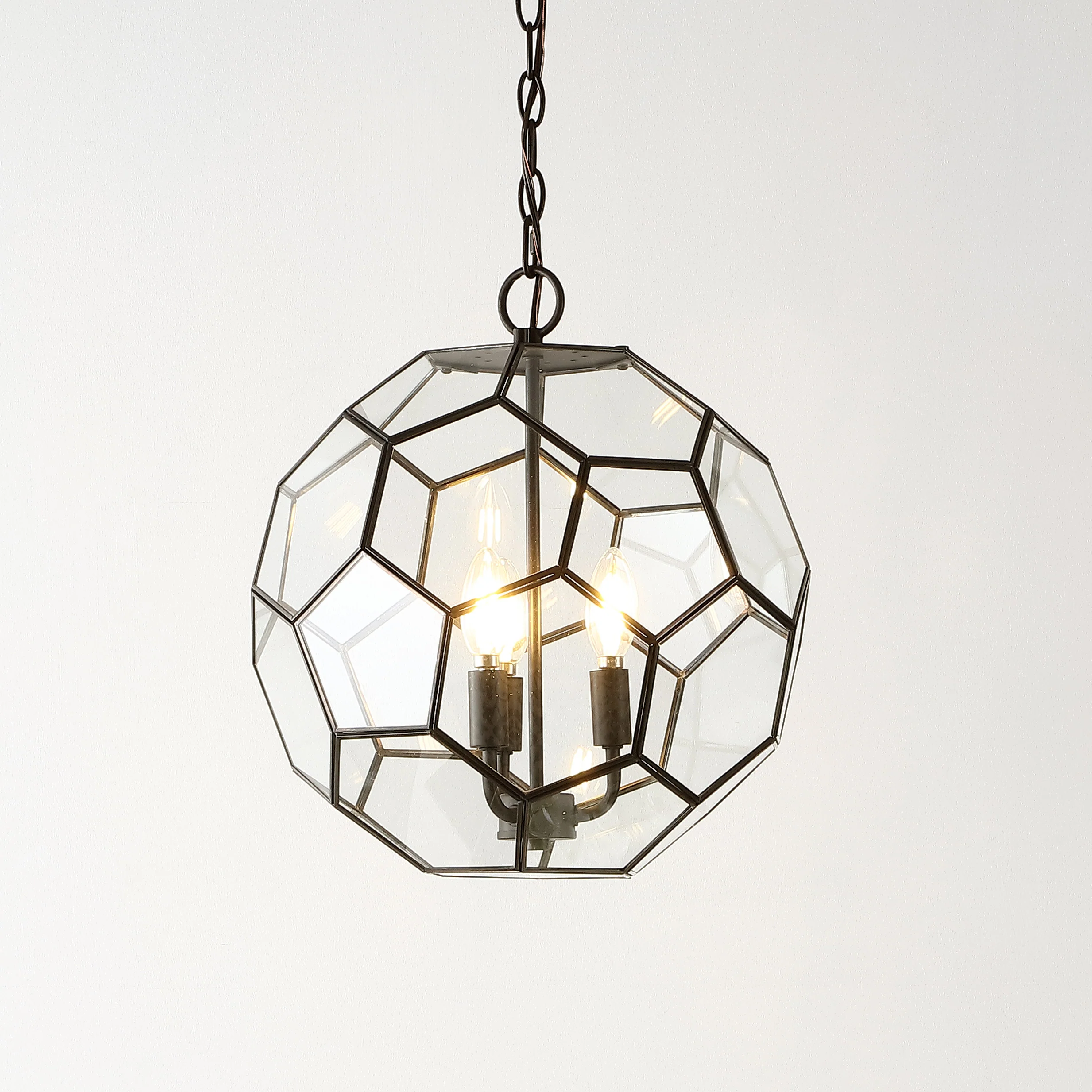 Bee 3-Light Modern Farmhouse Iron/Glass LED Pendant - Image 7