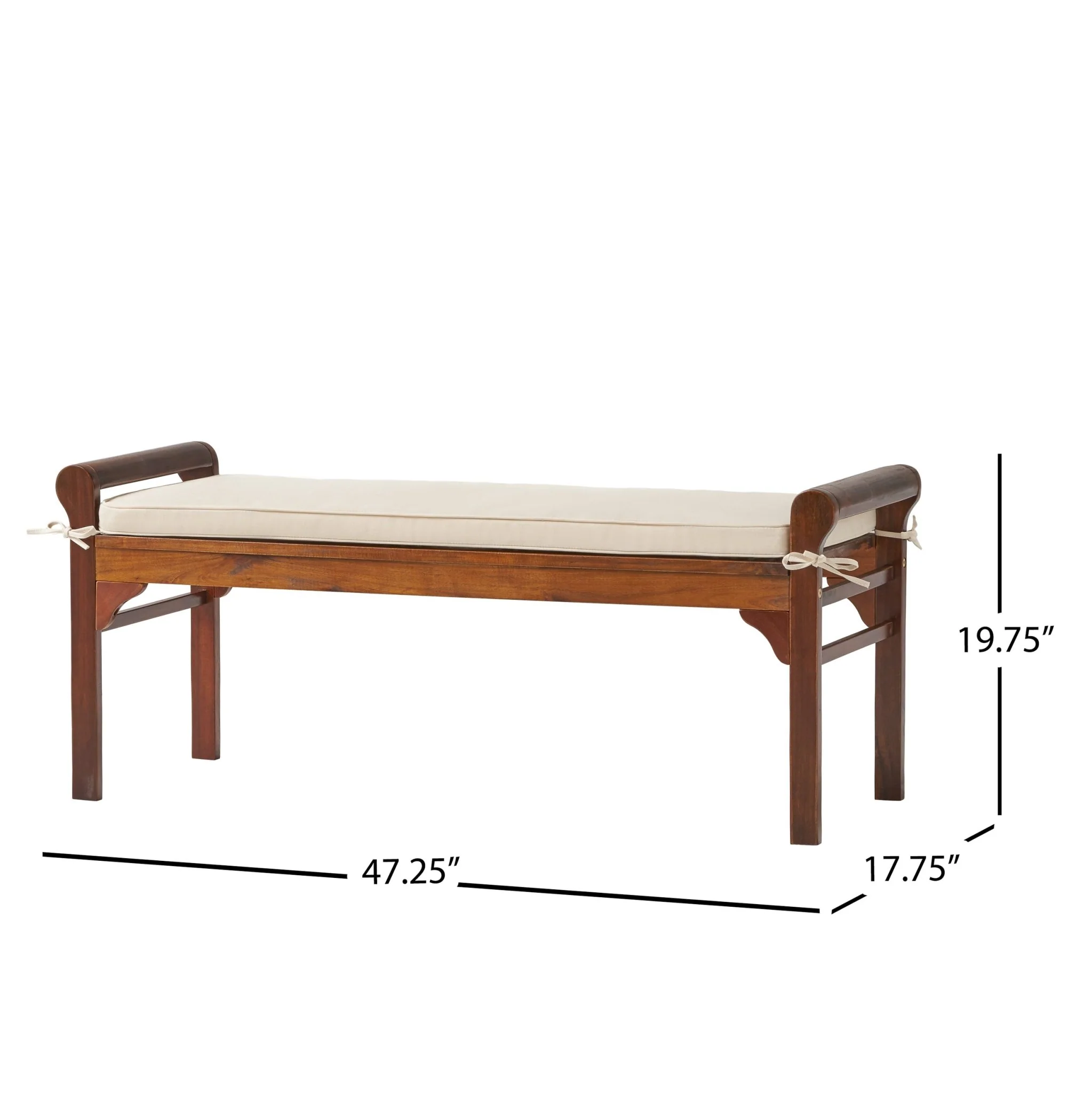 Bench with Cushion and Acacia Wood Frame - Image 9