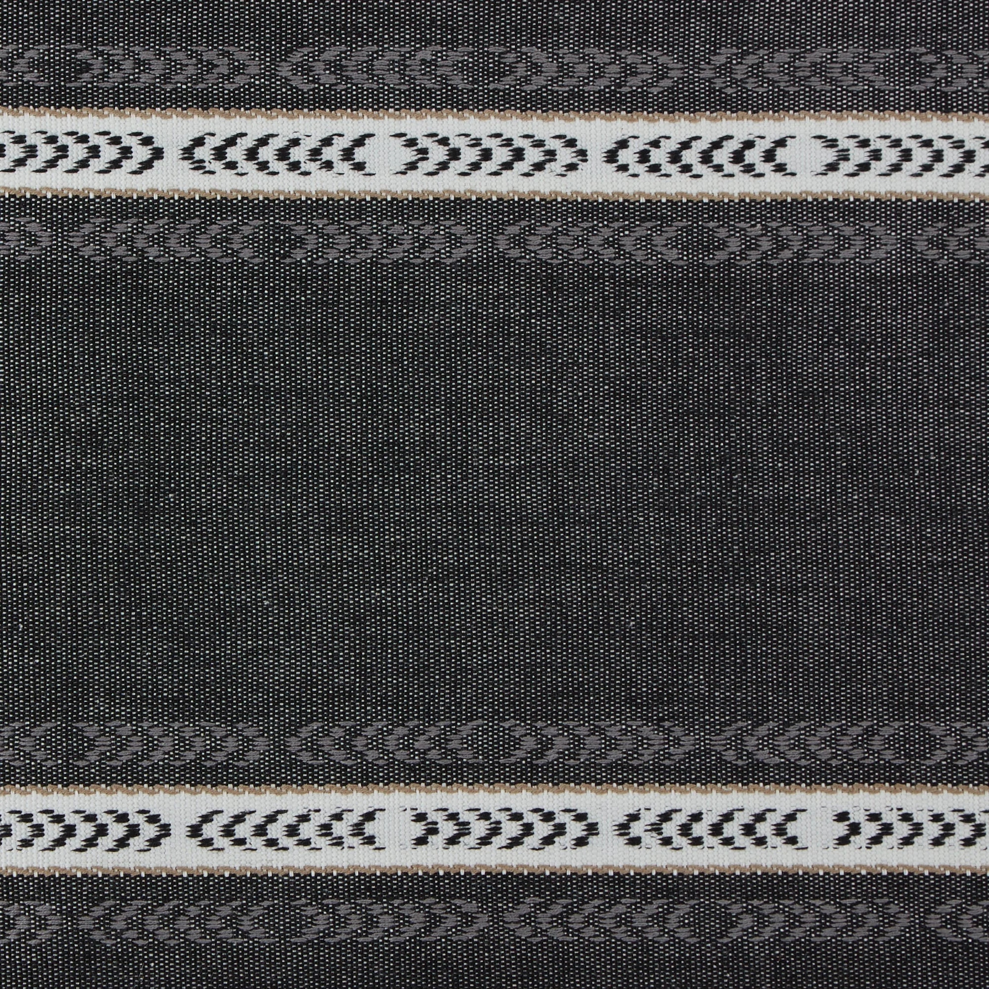 Black Dobby Striped Fringe Ribbed Table Runner - Image 6