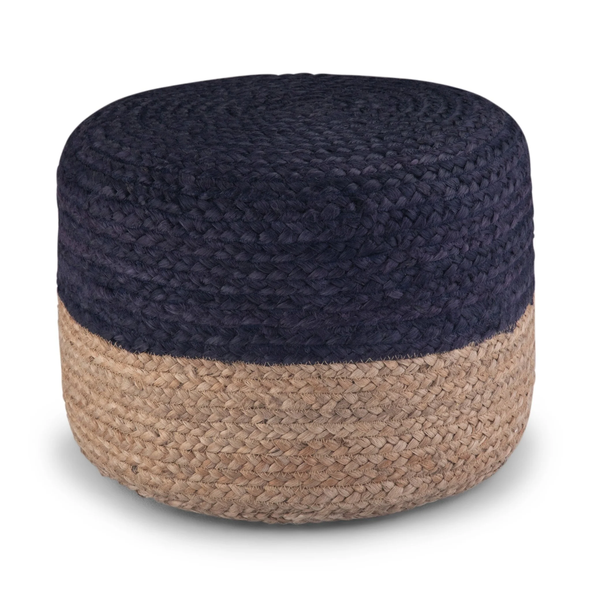 Blissara Multi-functional Round Pouf with Braided Jute - Image 3