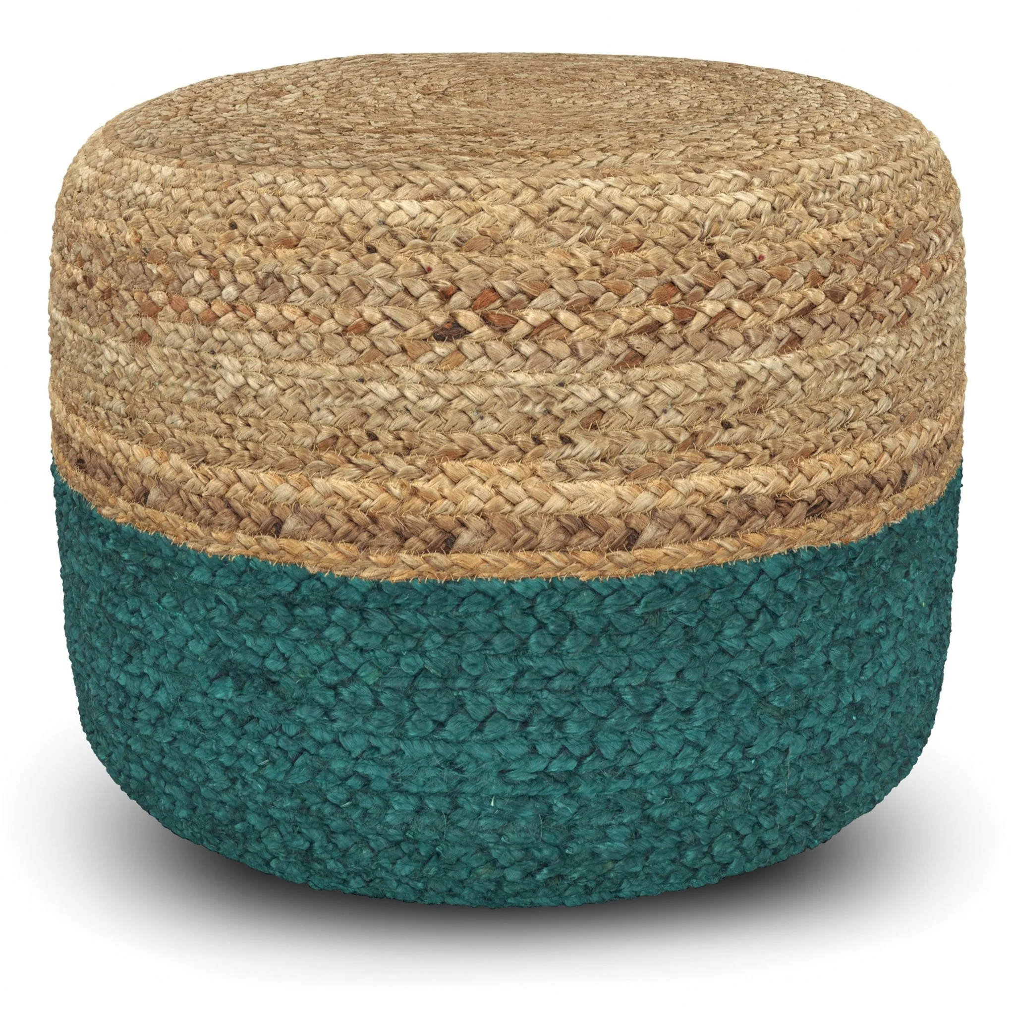 Blissara Multi-functional Round Pouf with Braided Jute - Image 9
