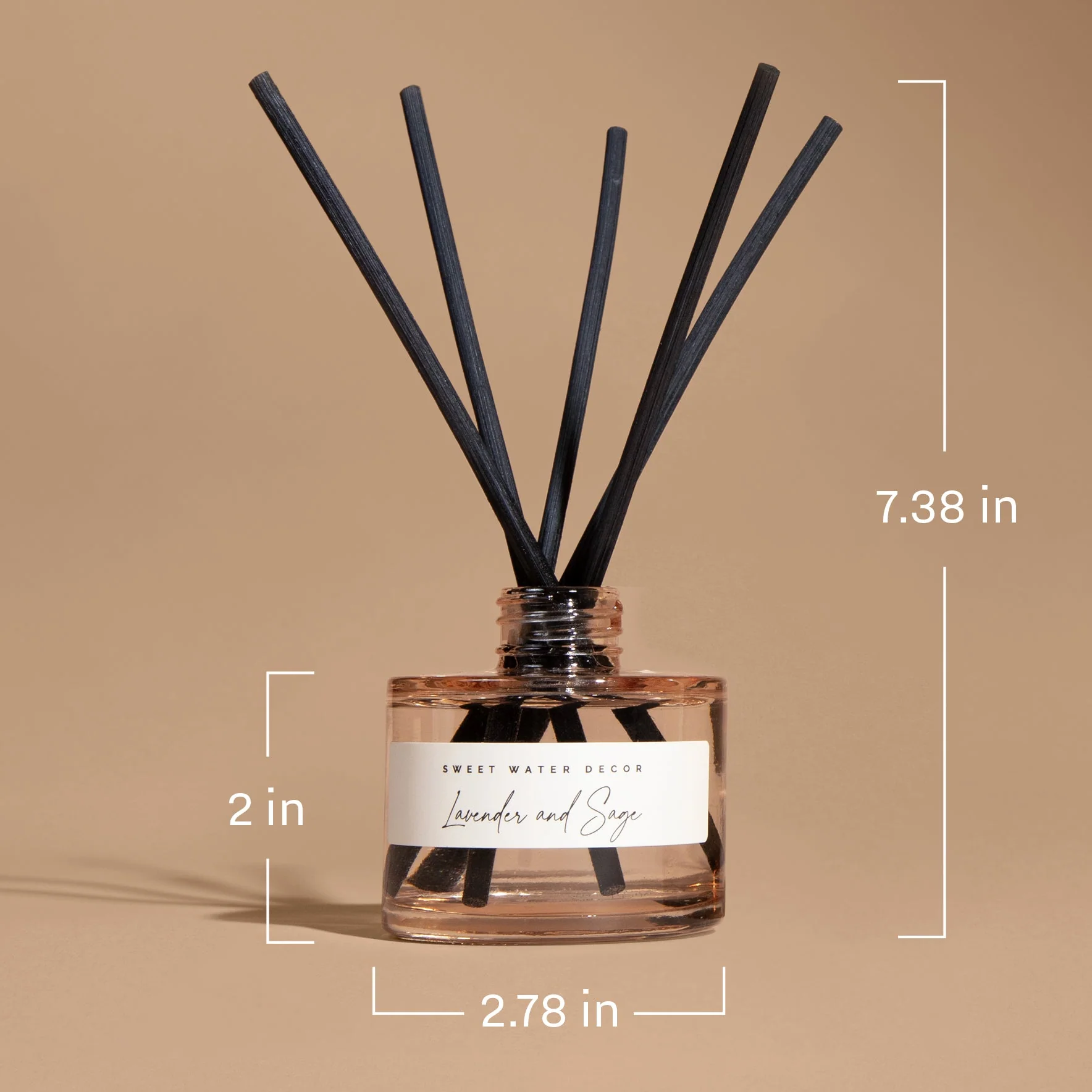 Cashmere and Vanilla Tinted Glass Jar Reed Diffuser - Image 4