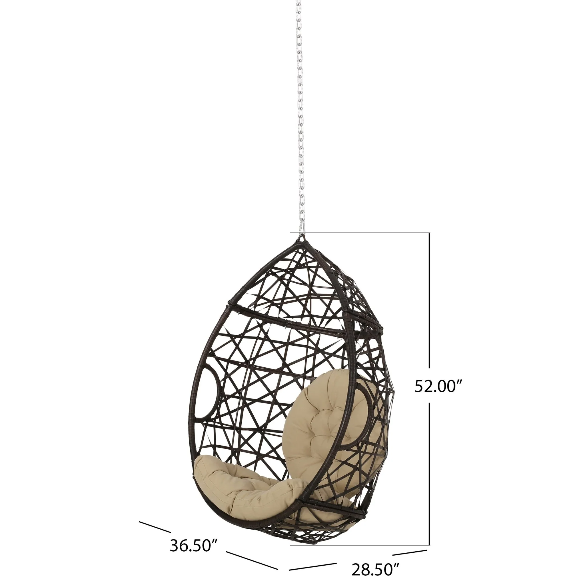 Celestia Outdoor Hanging Chair with 8ft Chain and Egg Shape - Image 10