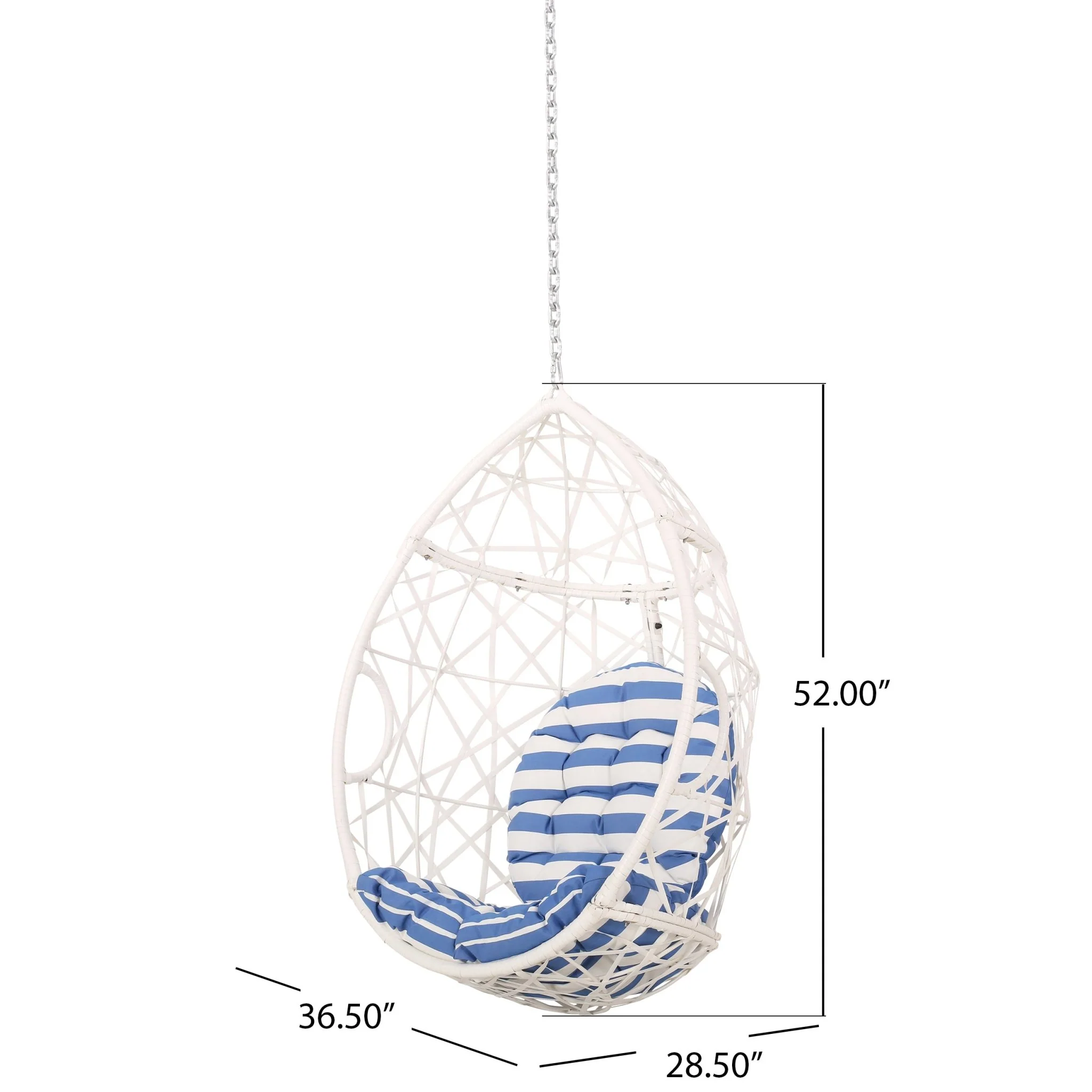 Celestia Outdoor Hanging Chair with 8ft Chain and Egg Shape - Image 18