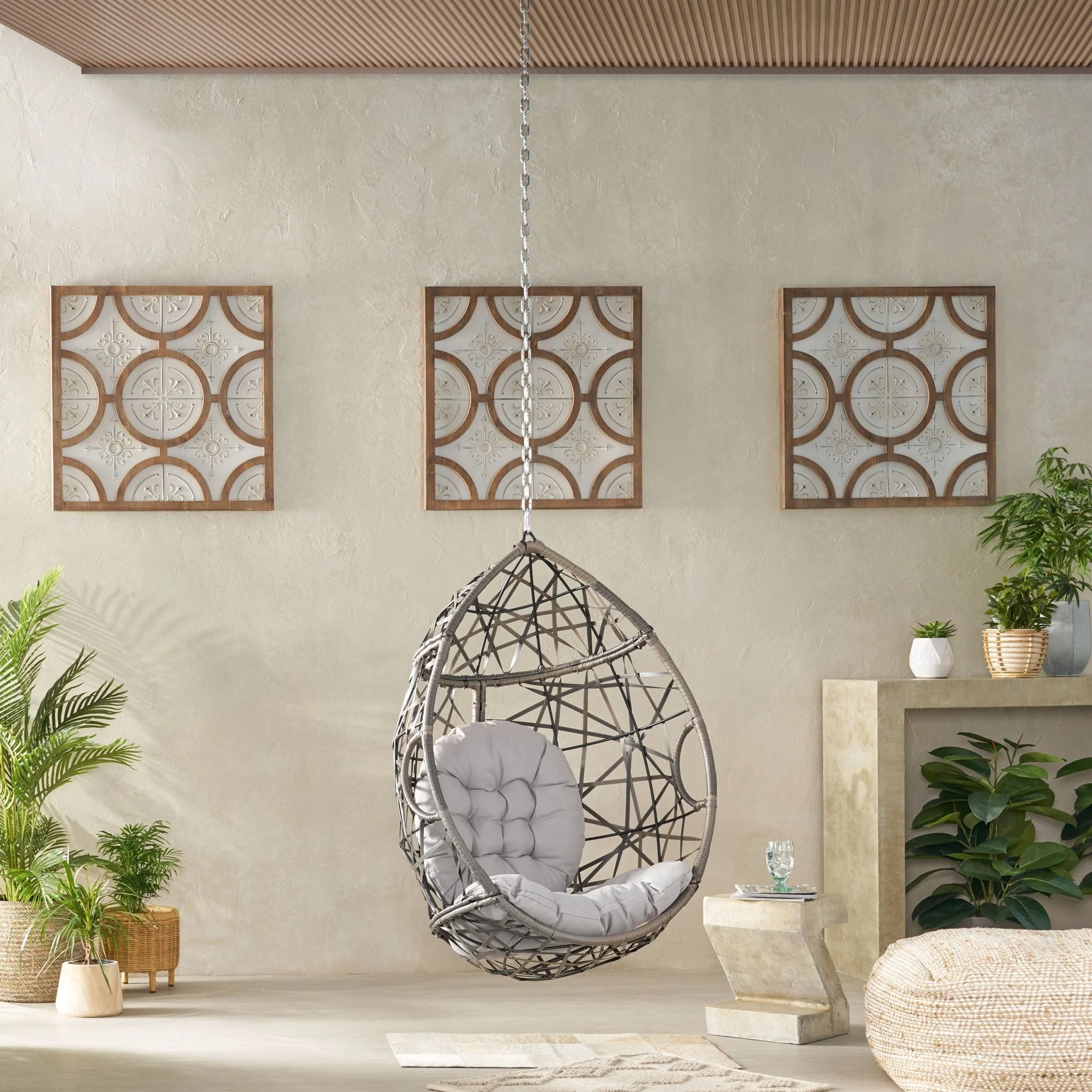 Celestia Outdoor Hanging Chair with 8ft Chain and Egg Shape - Image 23