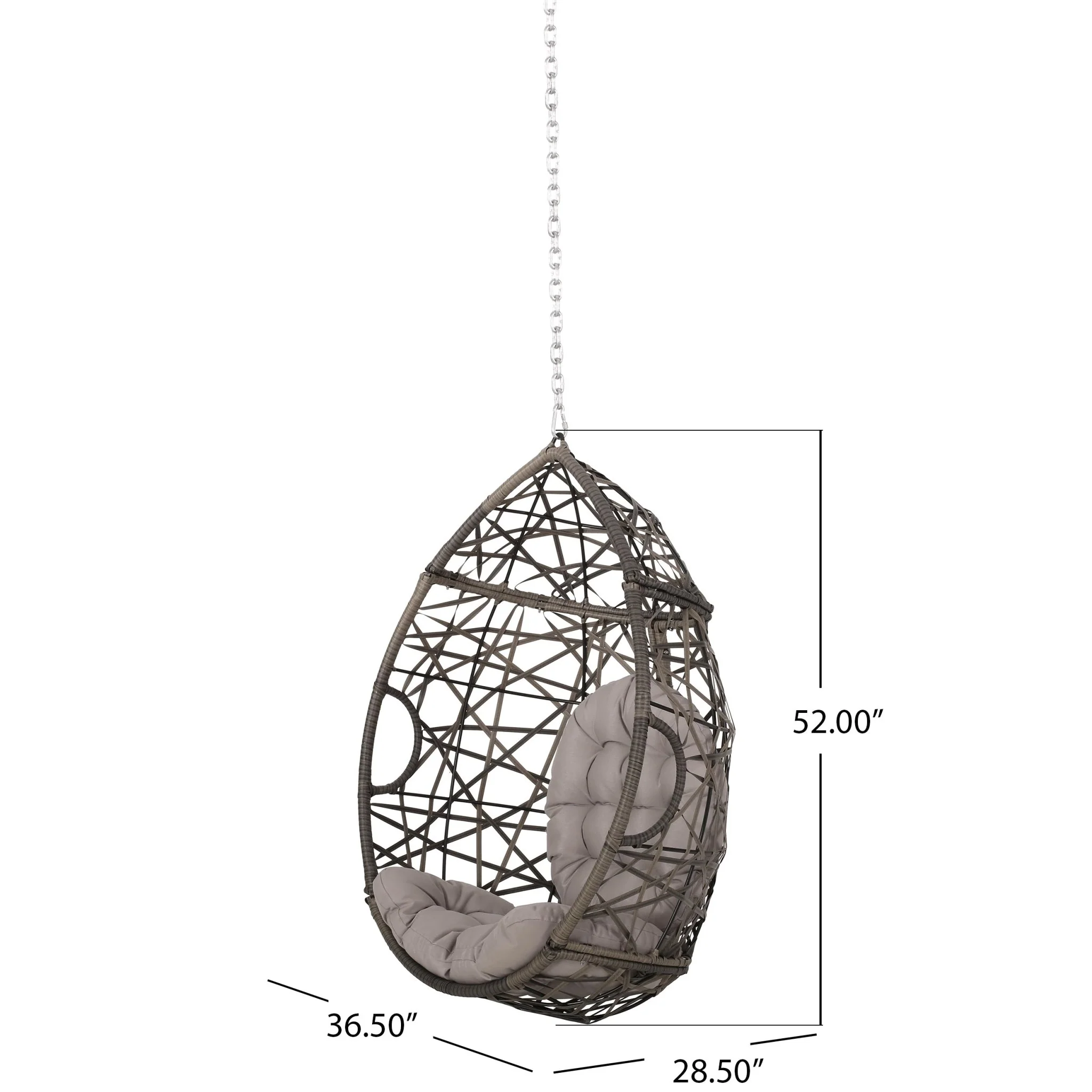 Celestia Outdoor Hanging Chair with 8ft Chain and Egg Shape - Image 27