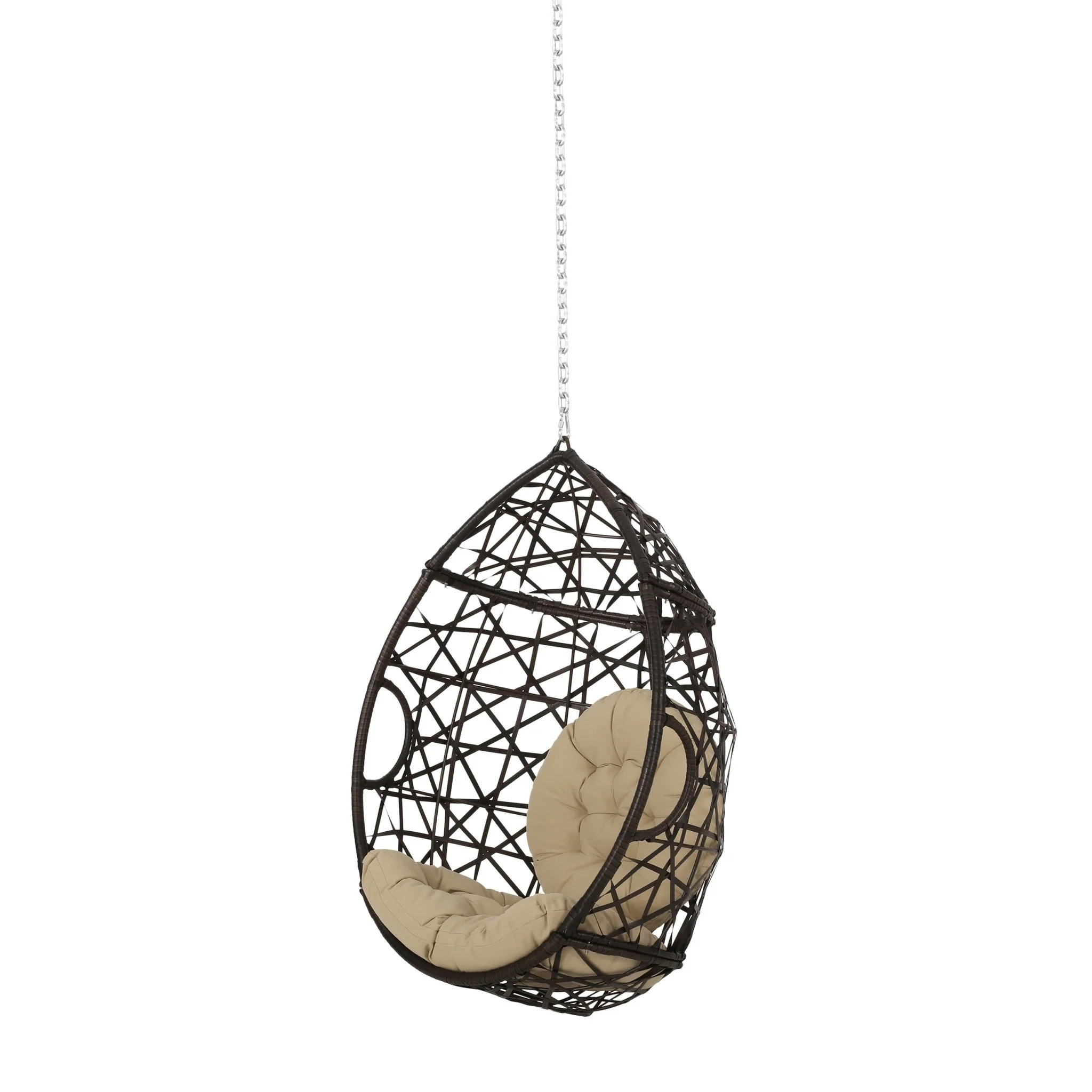 Celestia Outdoor Hanging Chair with 8ft Chain and Egg Shape - Image 4