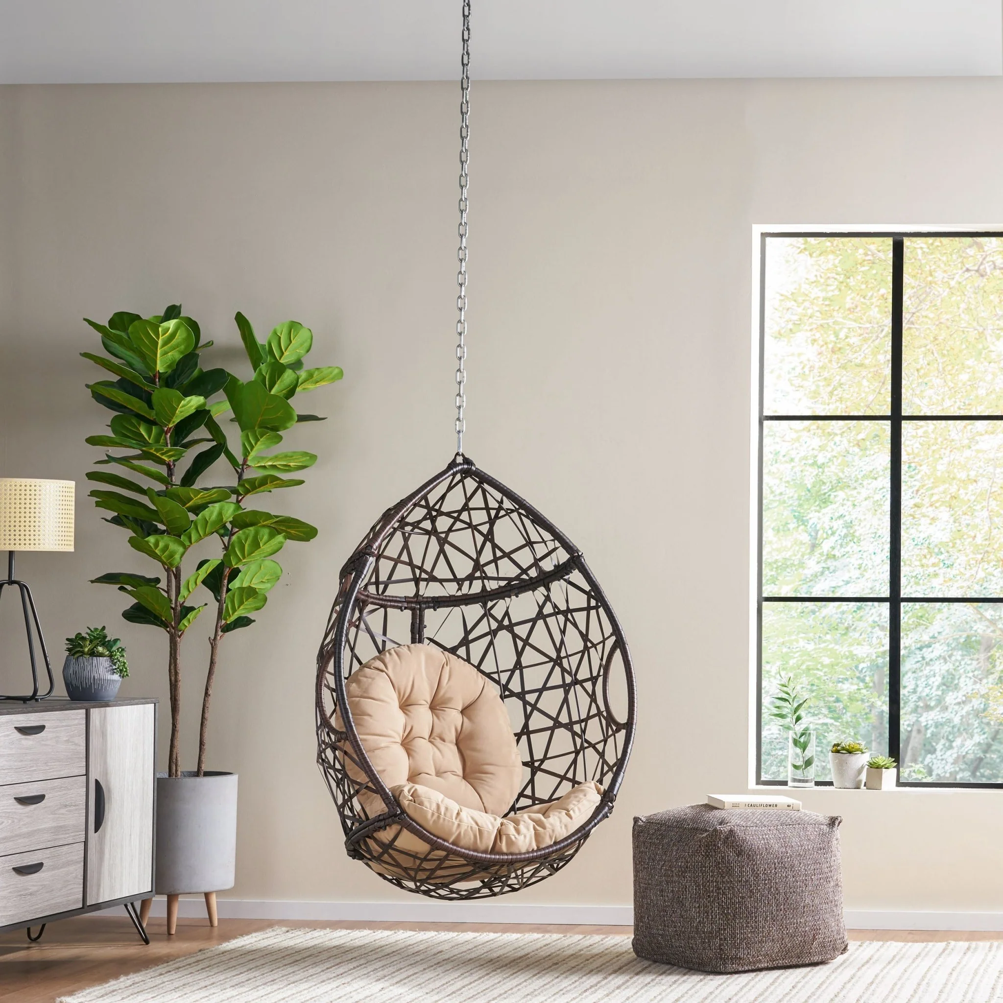 Celestia Outdoor Hanging Chair with 8ft Chain and Egg Shape - Image 7