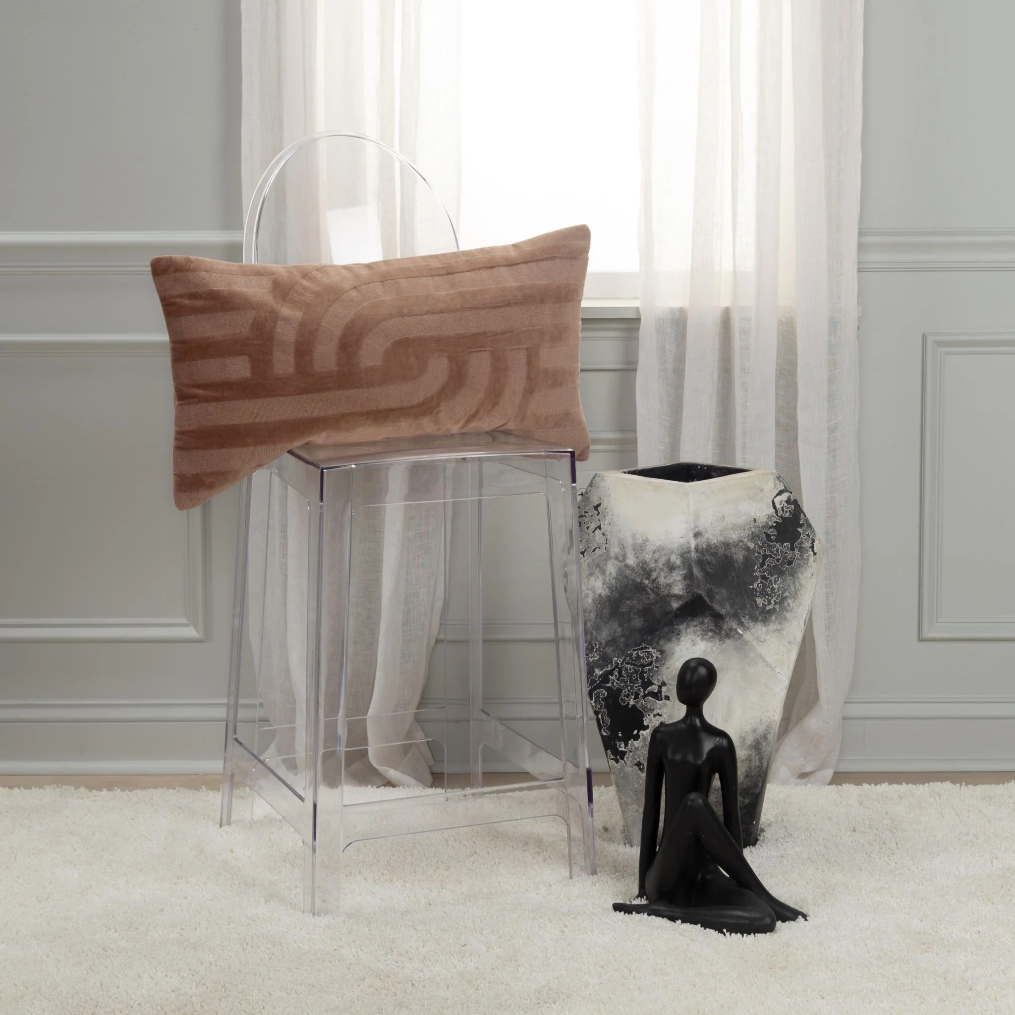 Embroidered 100% Cotton Abstract Decorative Throw Pillow - Image 10