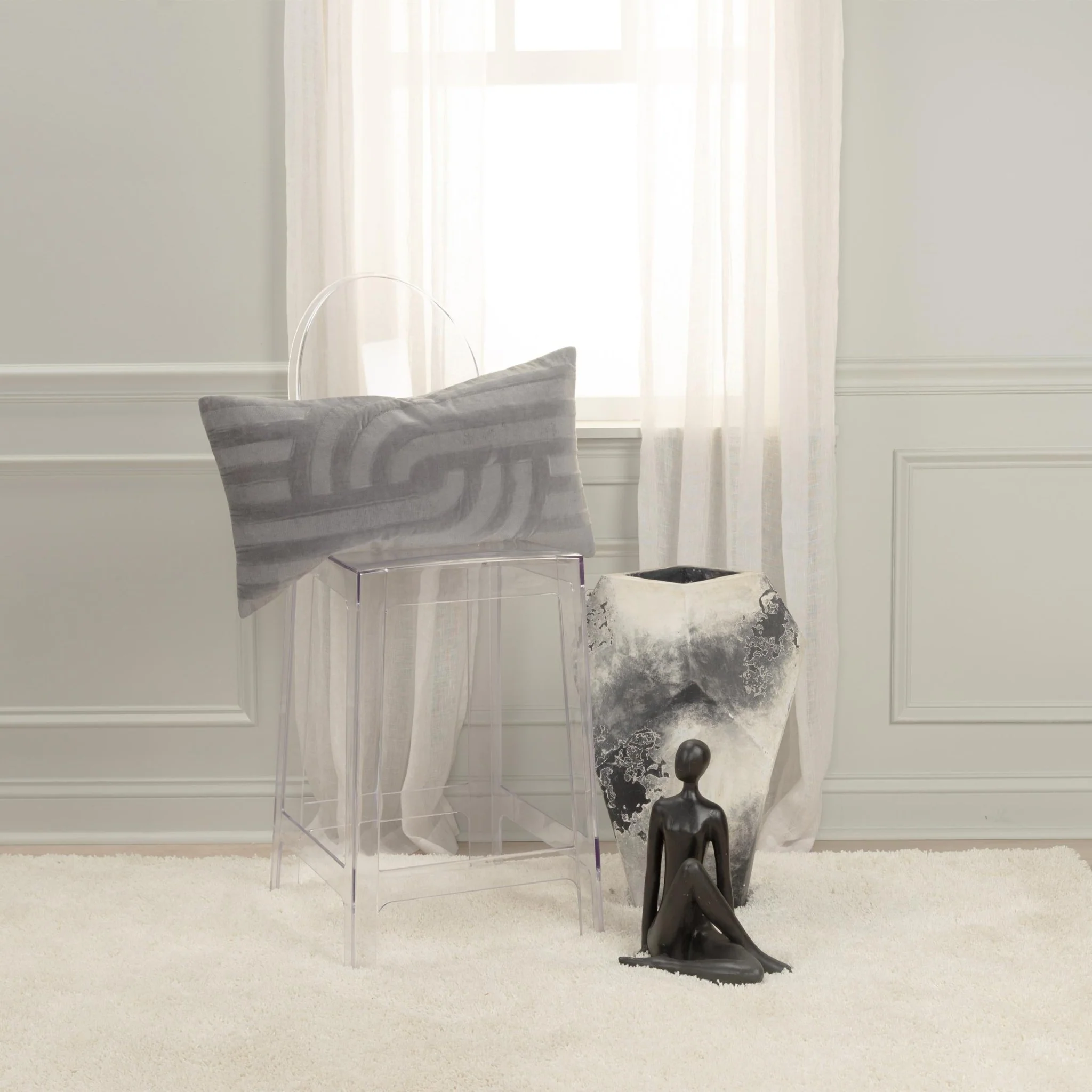 Embroidered 100% Cotton Abstract Decorative Throw Pillow - Image 19