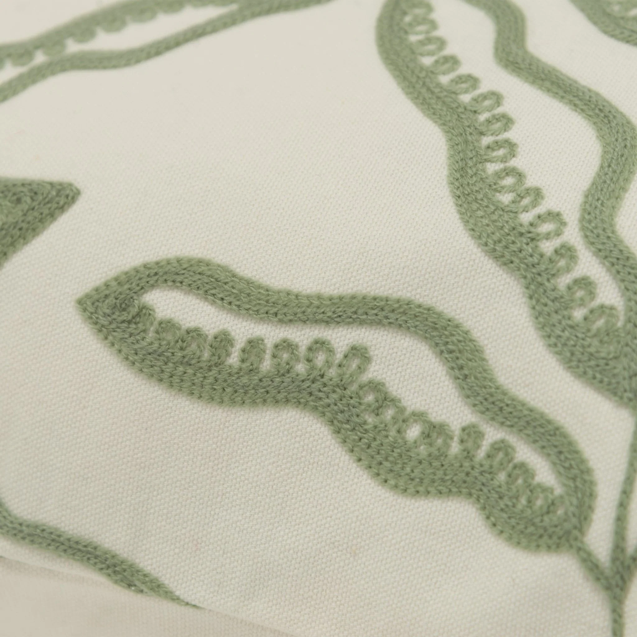 Embroidered Cotton Botanical Decorative Throw Pillow - Image 4