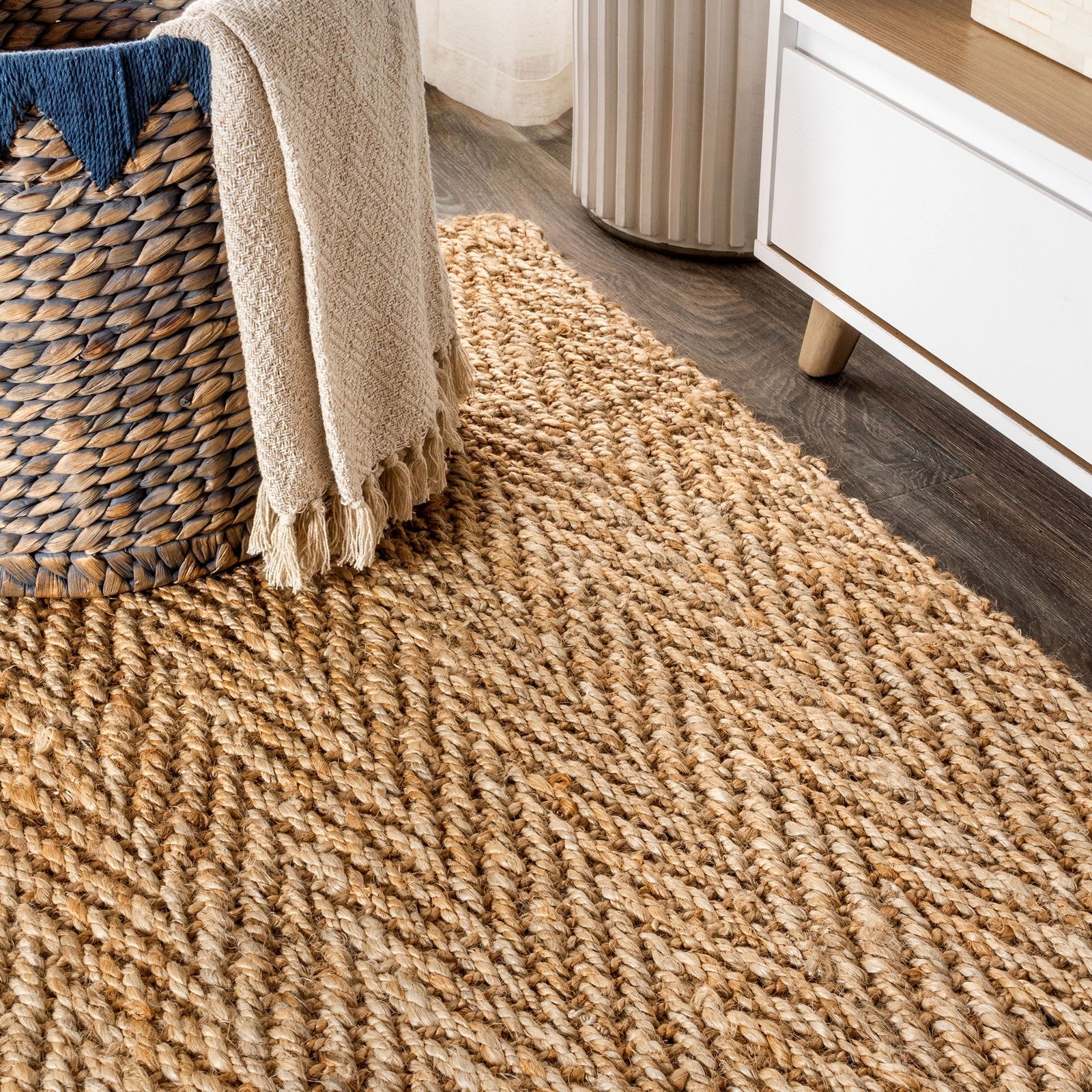 Espina Hand Woven Herringbone Chunky Jute Area Rug - Image 10