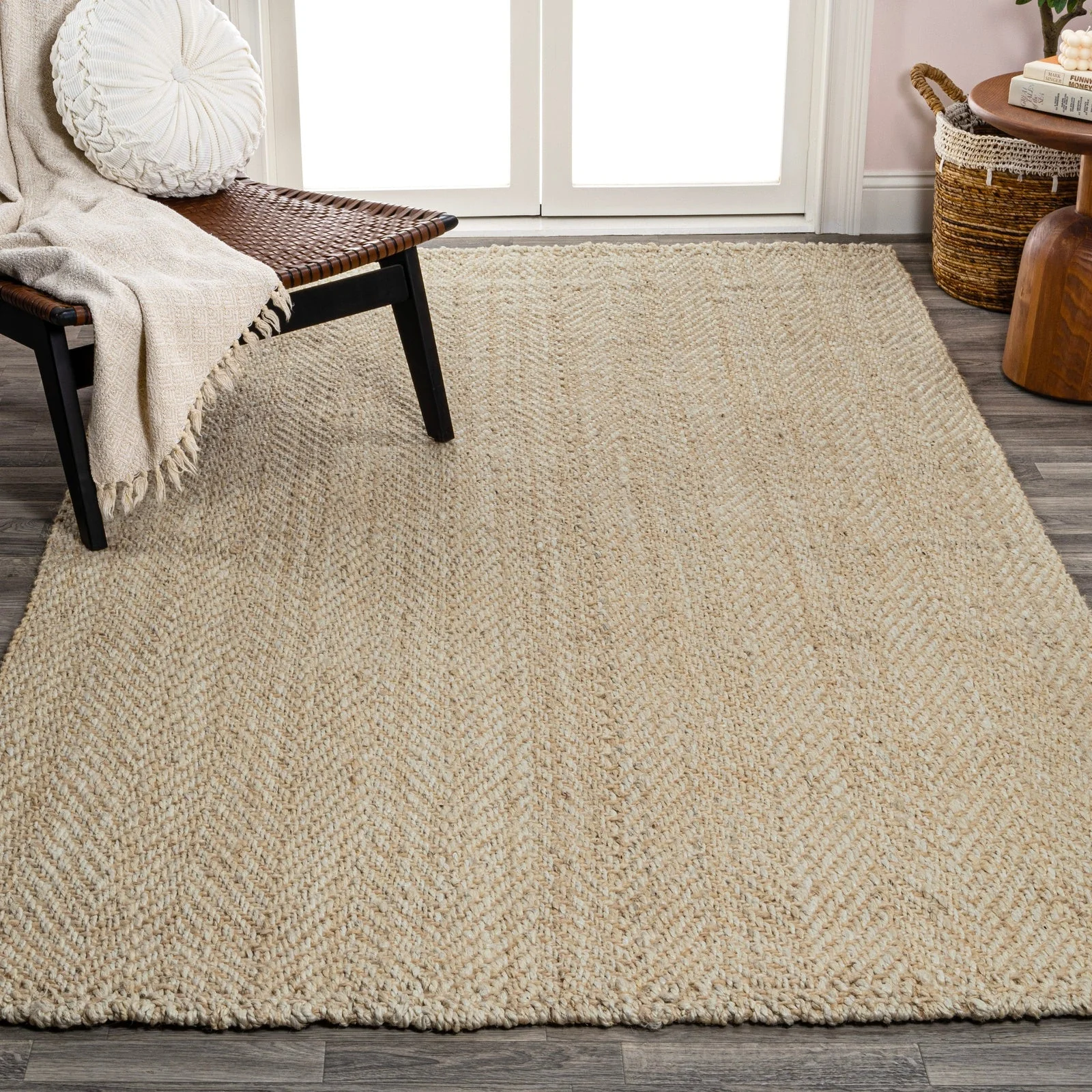 Espina Hand Woven Herringbone Chunky Jute Area Rug - Image 14