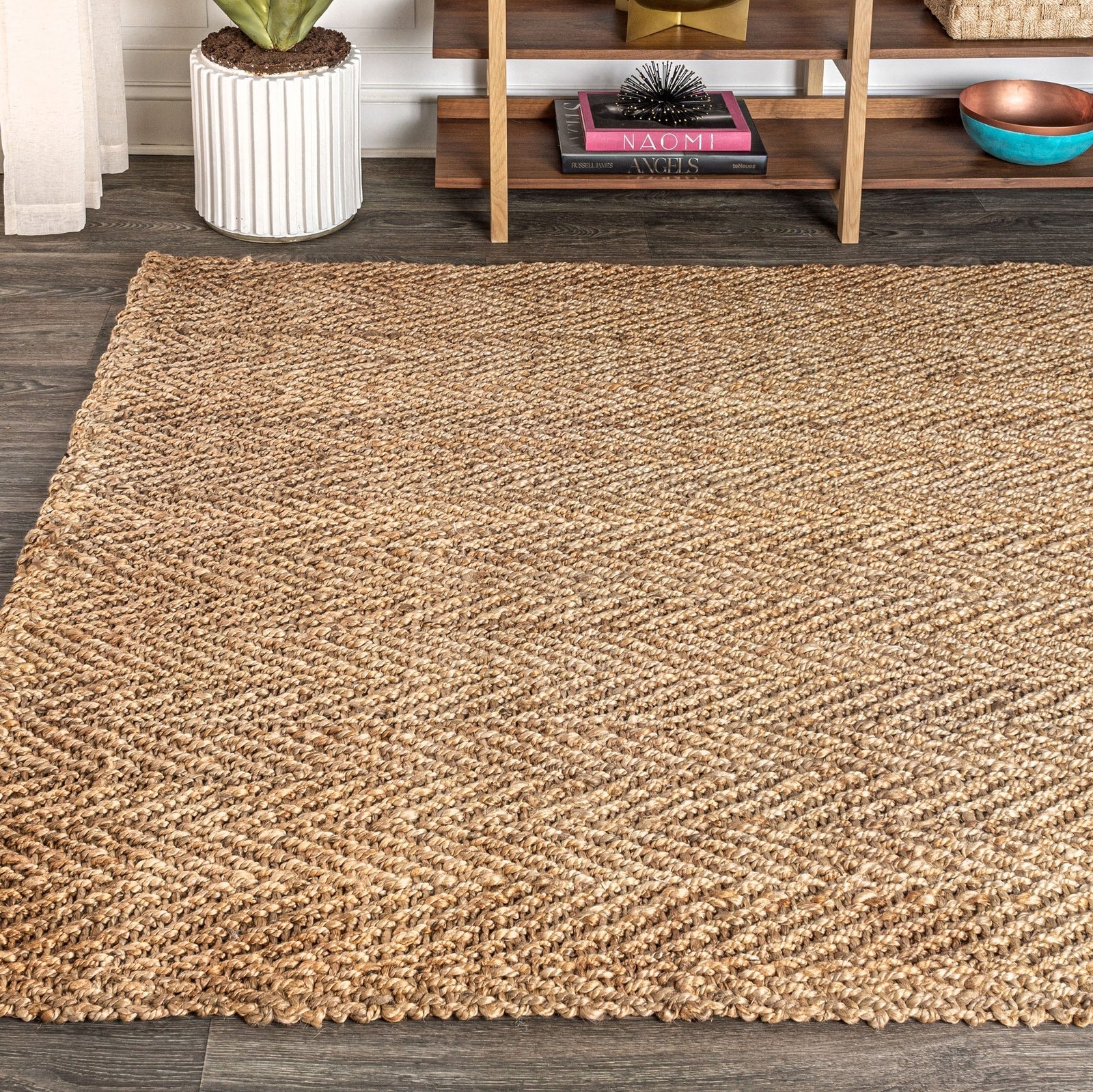 Espina Hand Woven Herringbone Chunky Jute Area Rug - Image 3