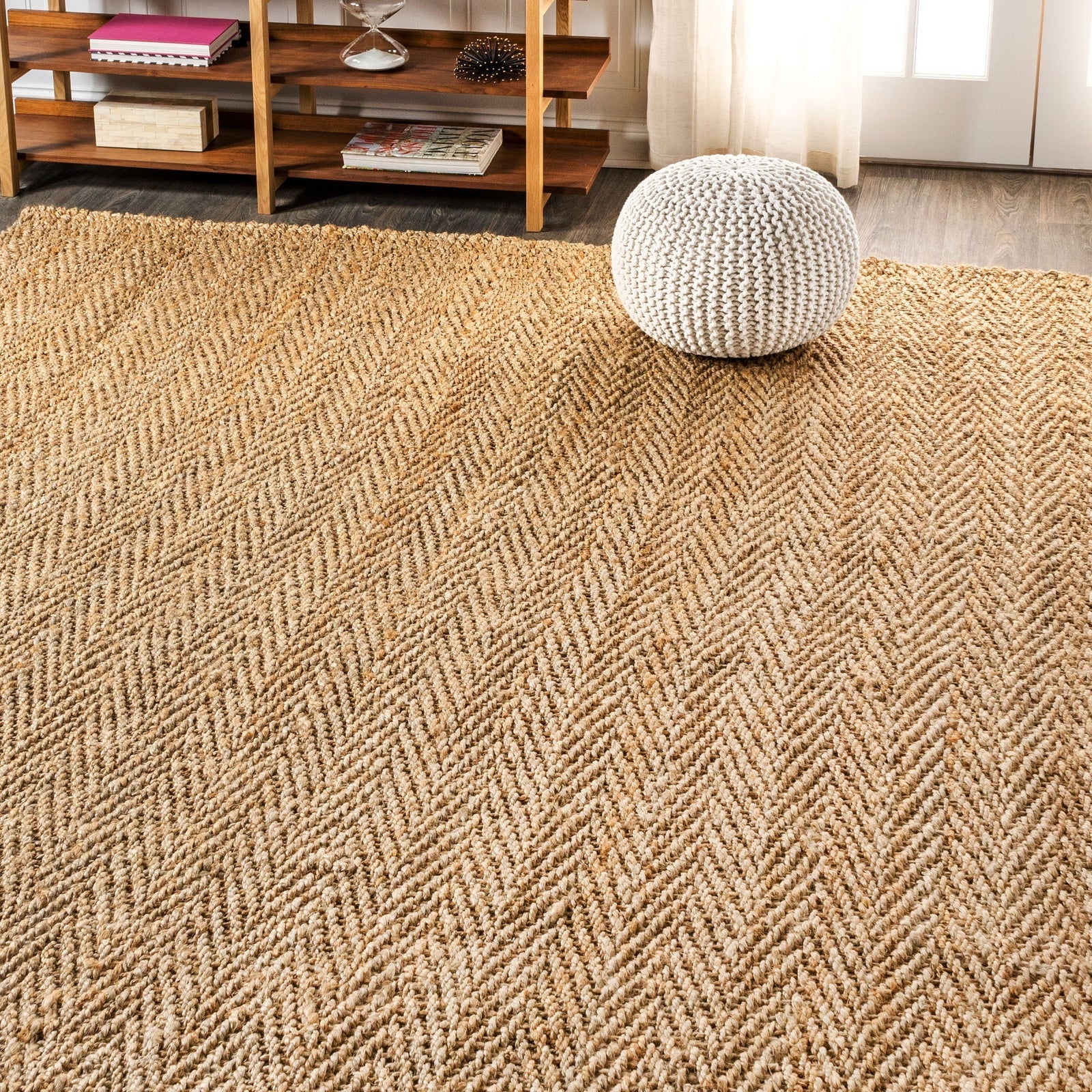 Espina Hand Woven Herringbone Chunky Jute Area Rug - Image 4