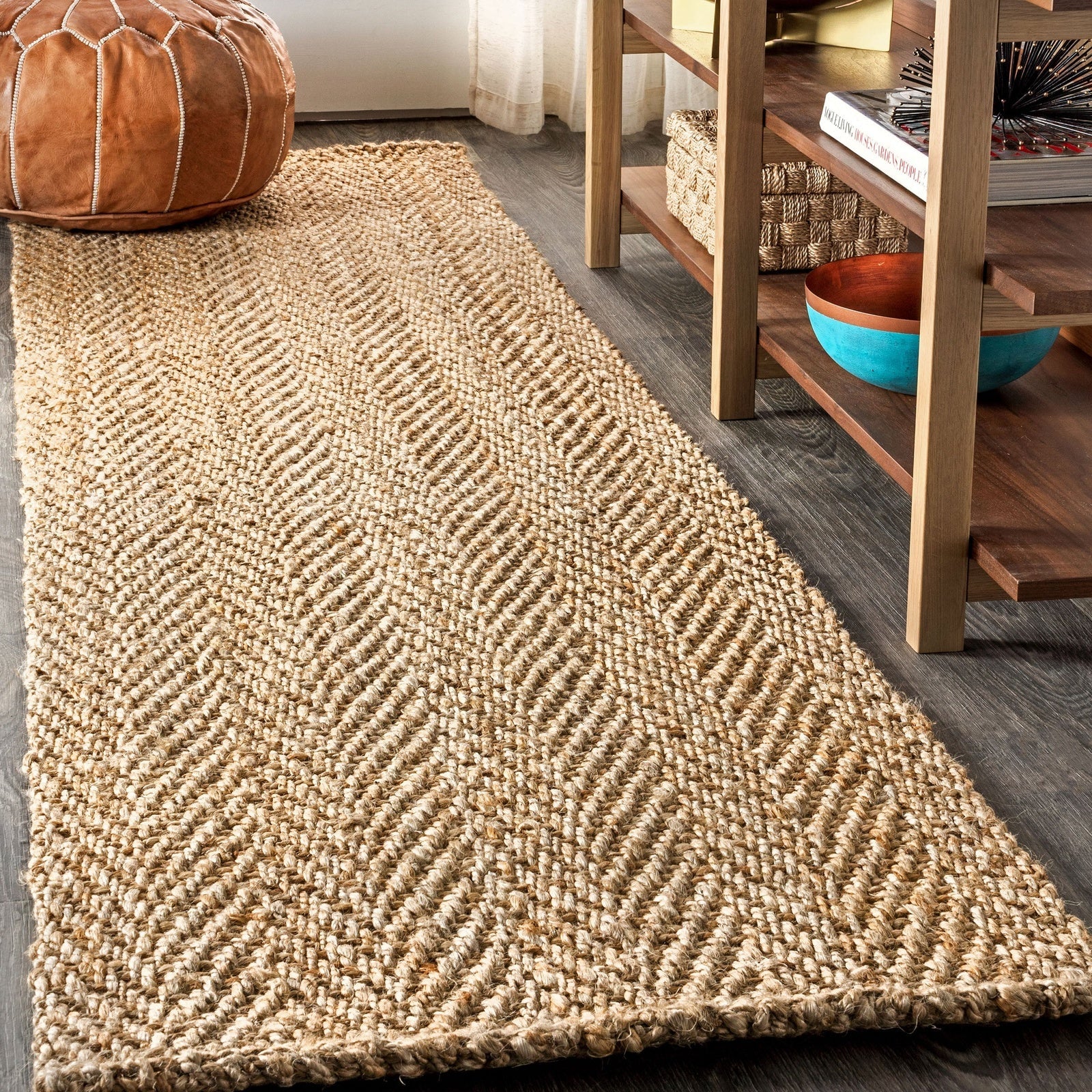 Espina Hand Woven Herringbone Chunky Jute Area Rug - Image 9