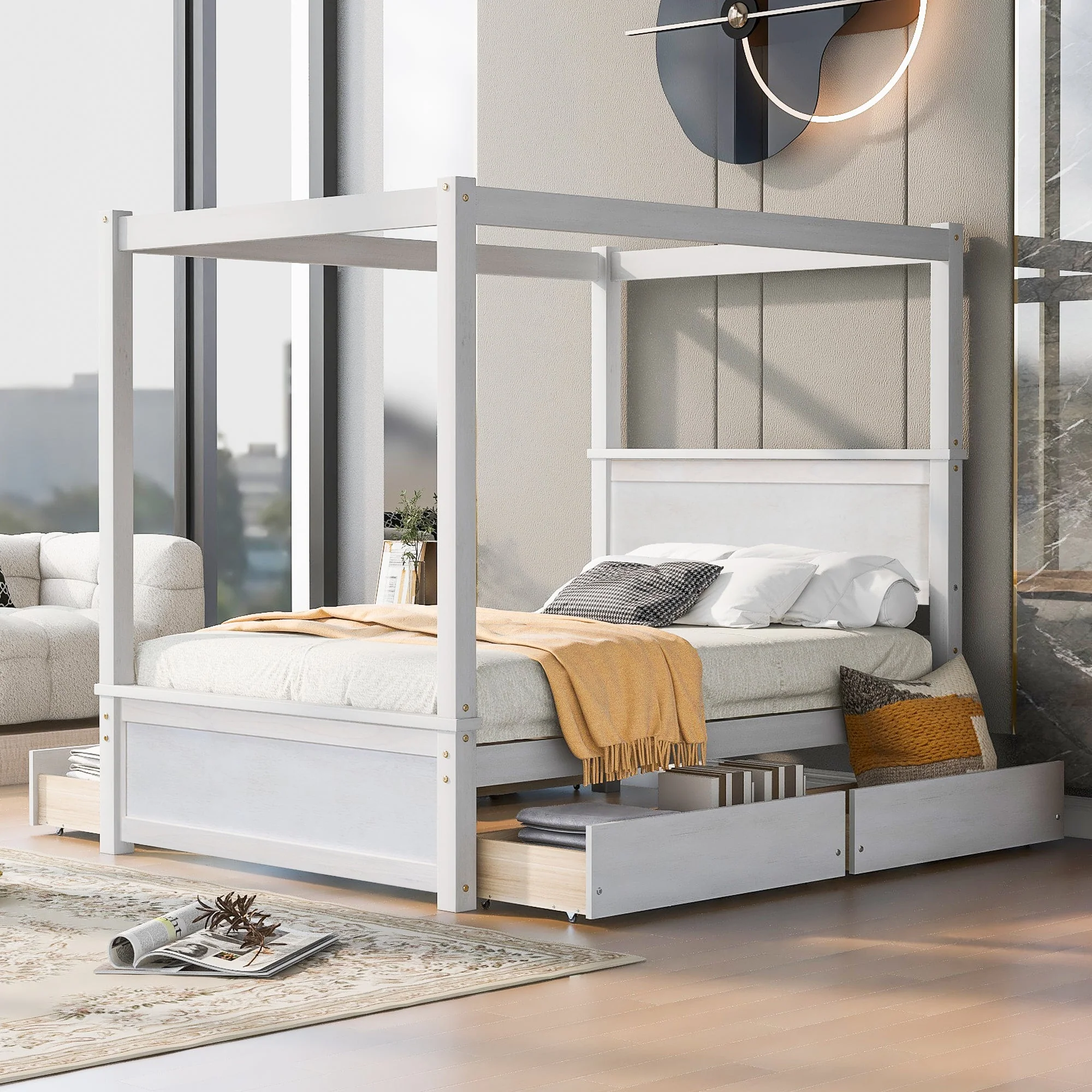 Grant Canopy Bed with Four Drawers - Image 43