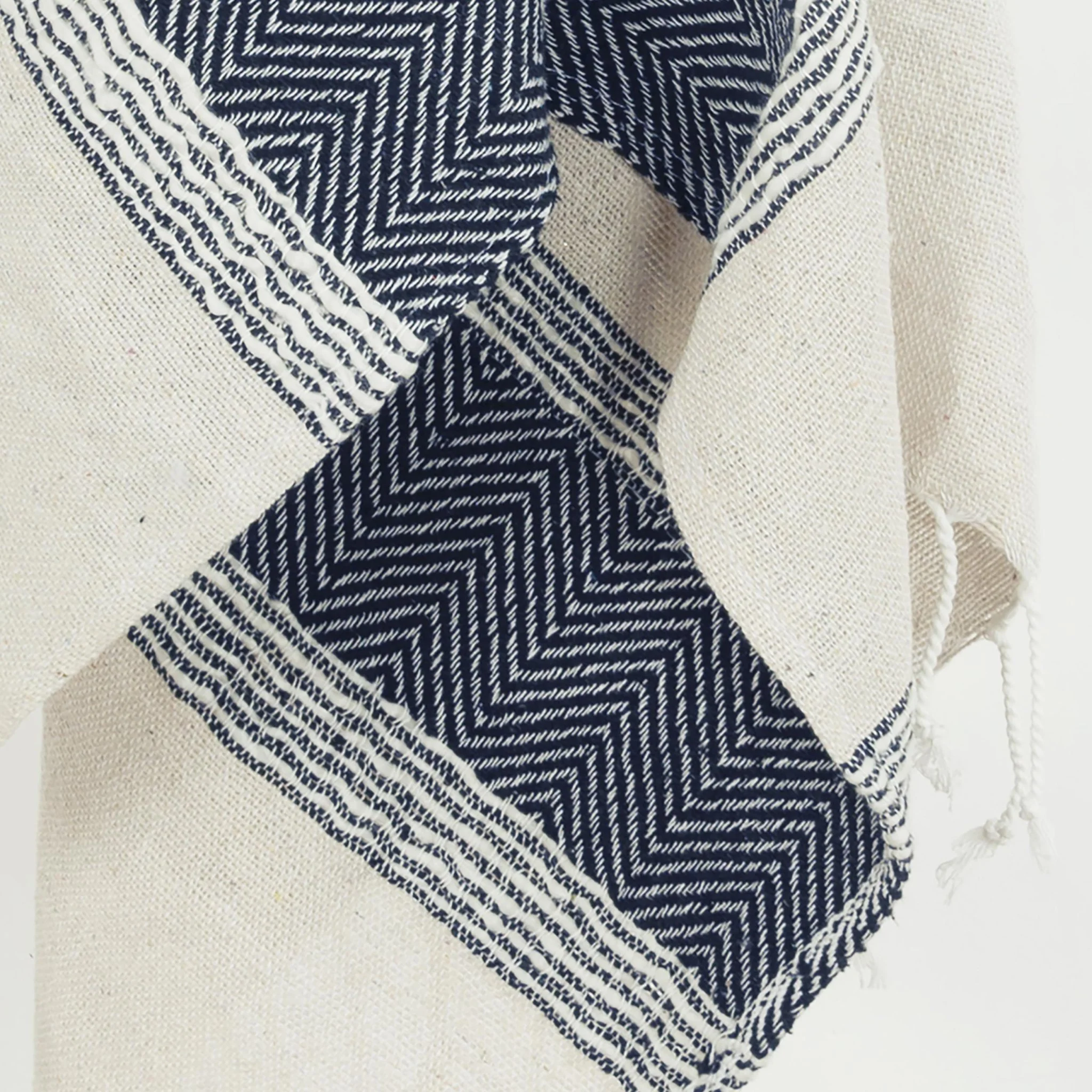 Hand loomed Stripe And Chevron 90% Cotton, 10% Acrylic Throw - Image 14