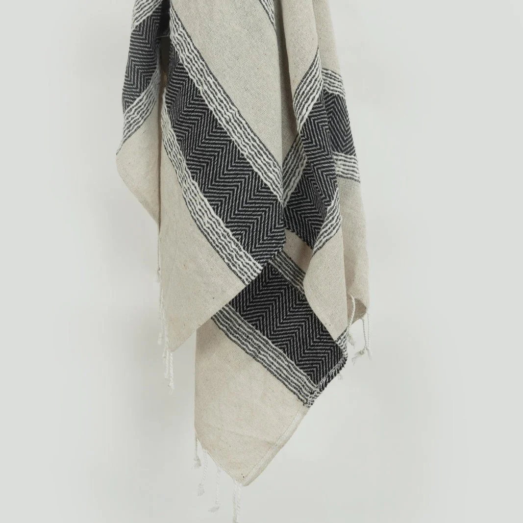 Hand loomed Stripe And Chevron 90% Cotton, 10% Acrylic Throw - Image 22