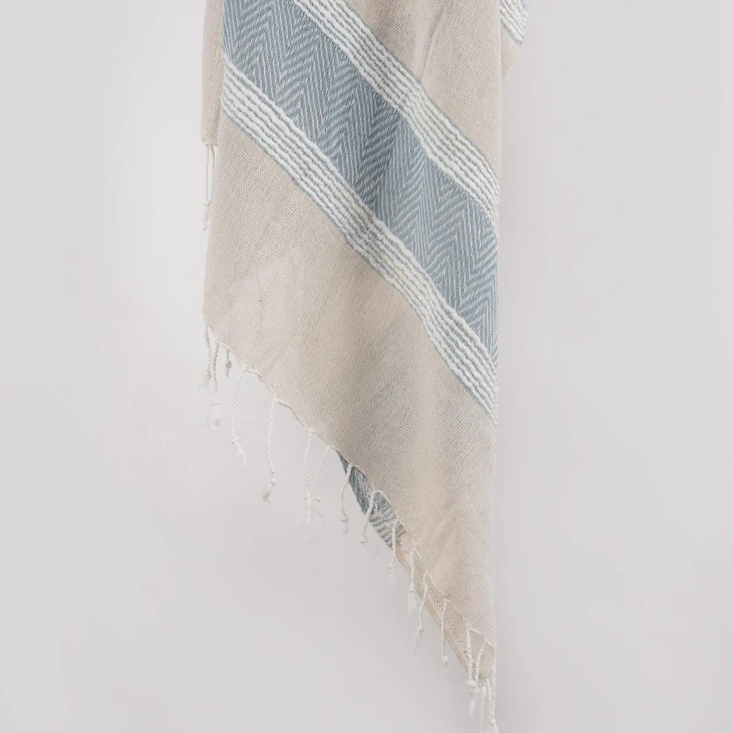 Hand loomed Stripe And Chevron 90% Cotton, 10% Acrylic Throw - Image 27