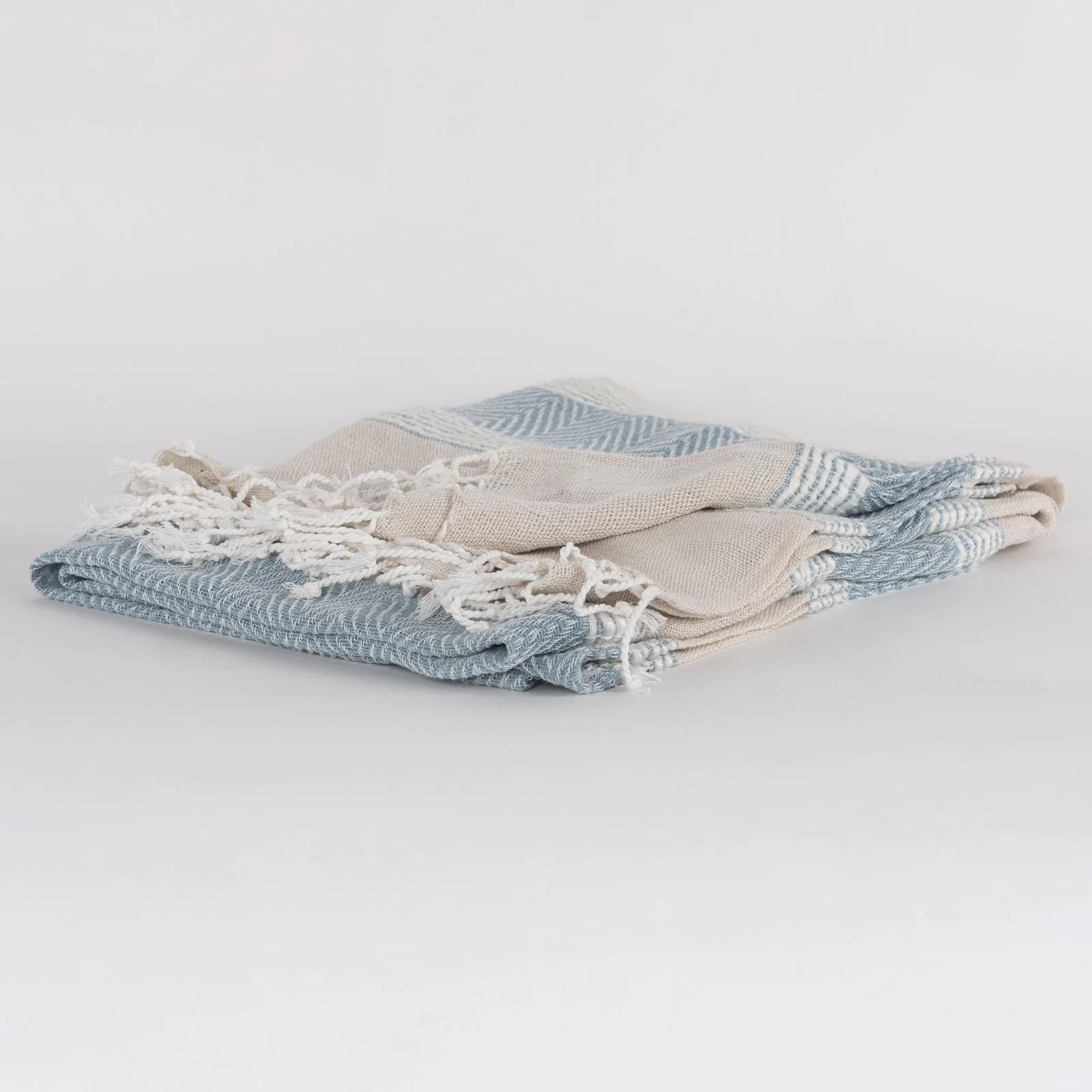 Hand loomed Stripe And Chevron 90% Cotton, 10% Acrylic Throw - Image 30