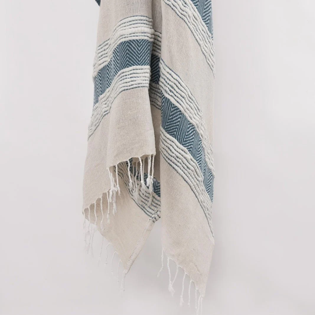 Hand loomed Stripe And Chevron 90% Cotton, 10% Acrylic Throw - Image 32