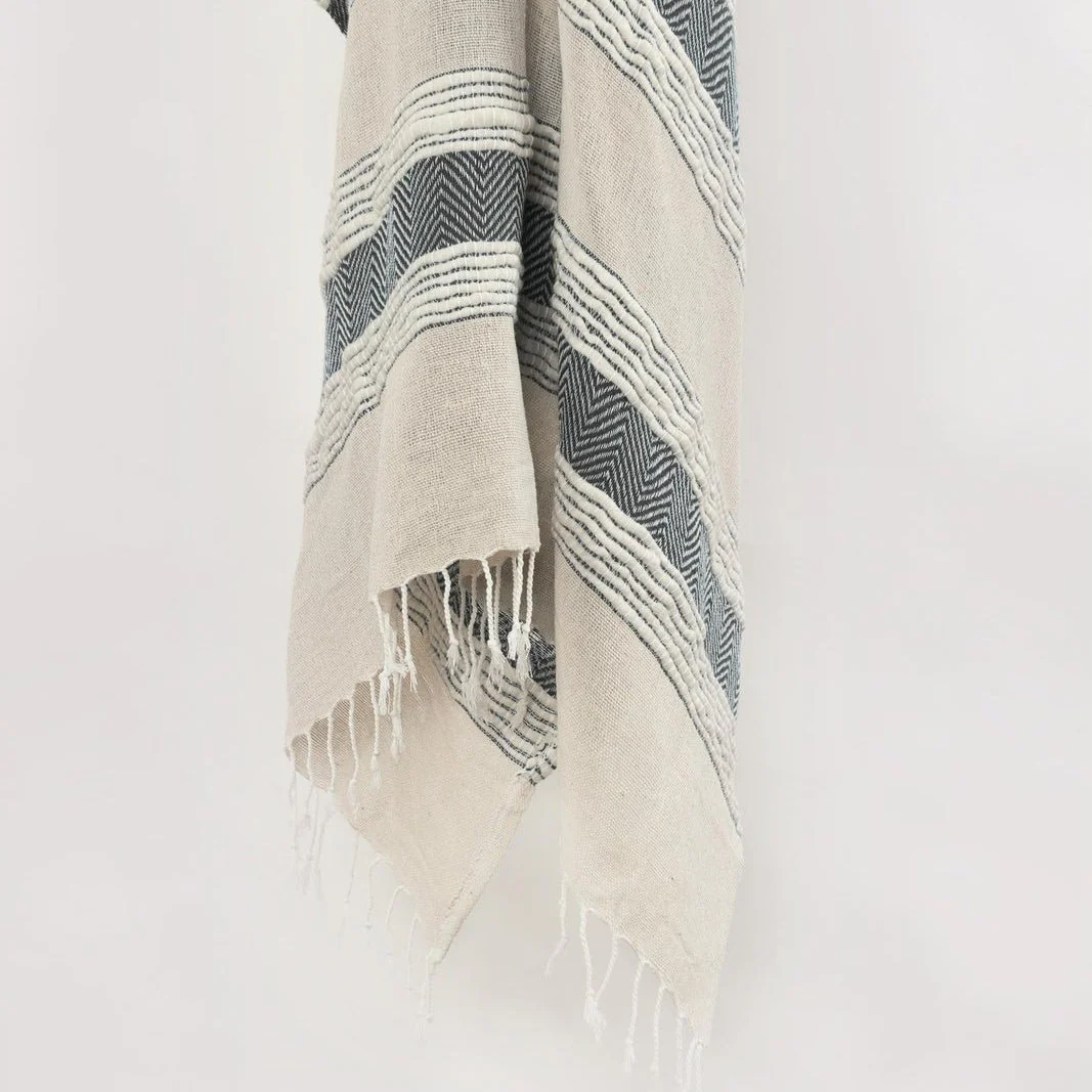 Hand loomed Stripe And Chevron 90% Cotton, 10% Acrylic Throw - Image 37