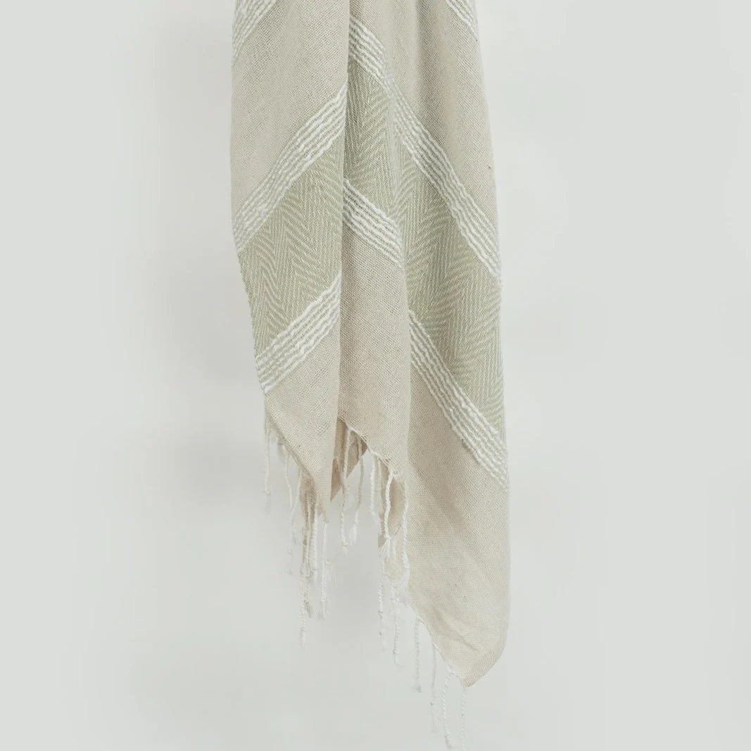 Hand loomed Stripe And Chevron 90% Cotton, 10% Acrylic Throw - Image 7