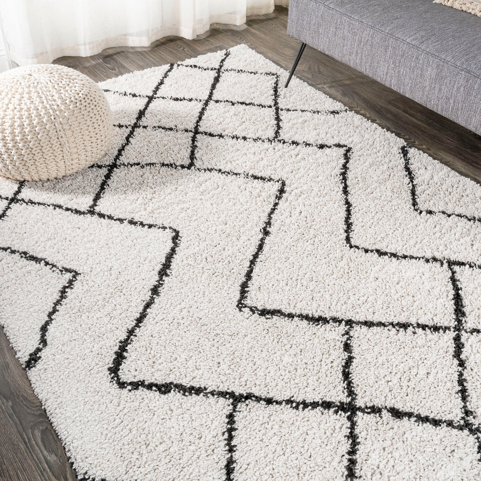 Inca Moroccan Diamond Shag Area Rug - Image 4