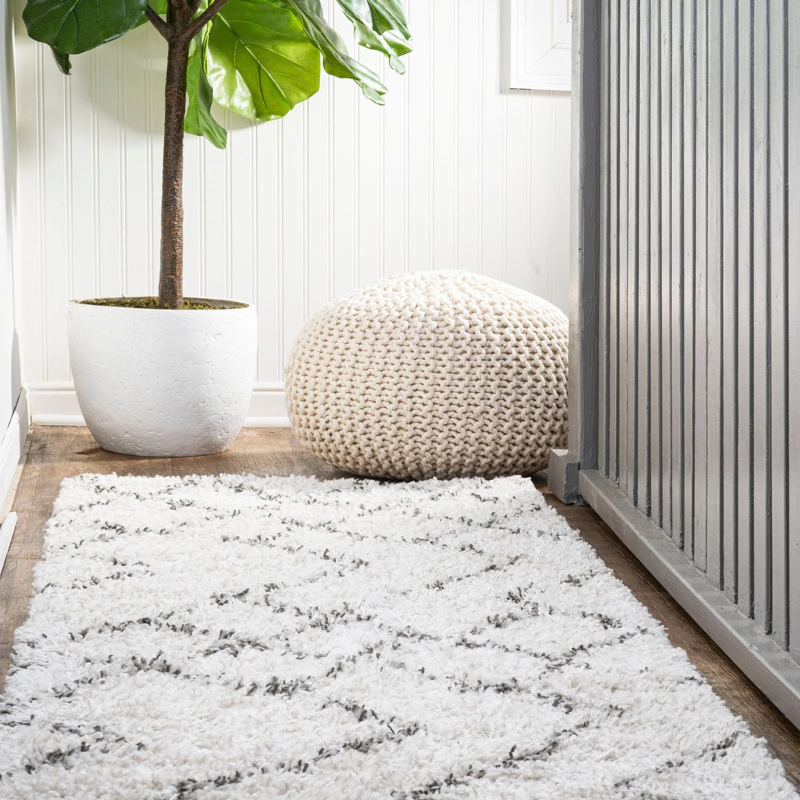 Inca Moroccan Diamond Shag Area Rug - Image 9