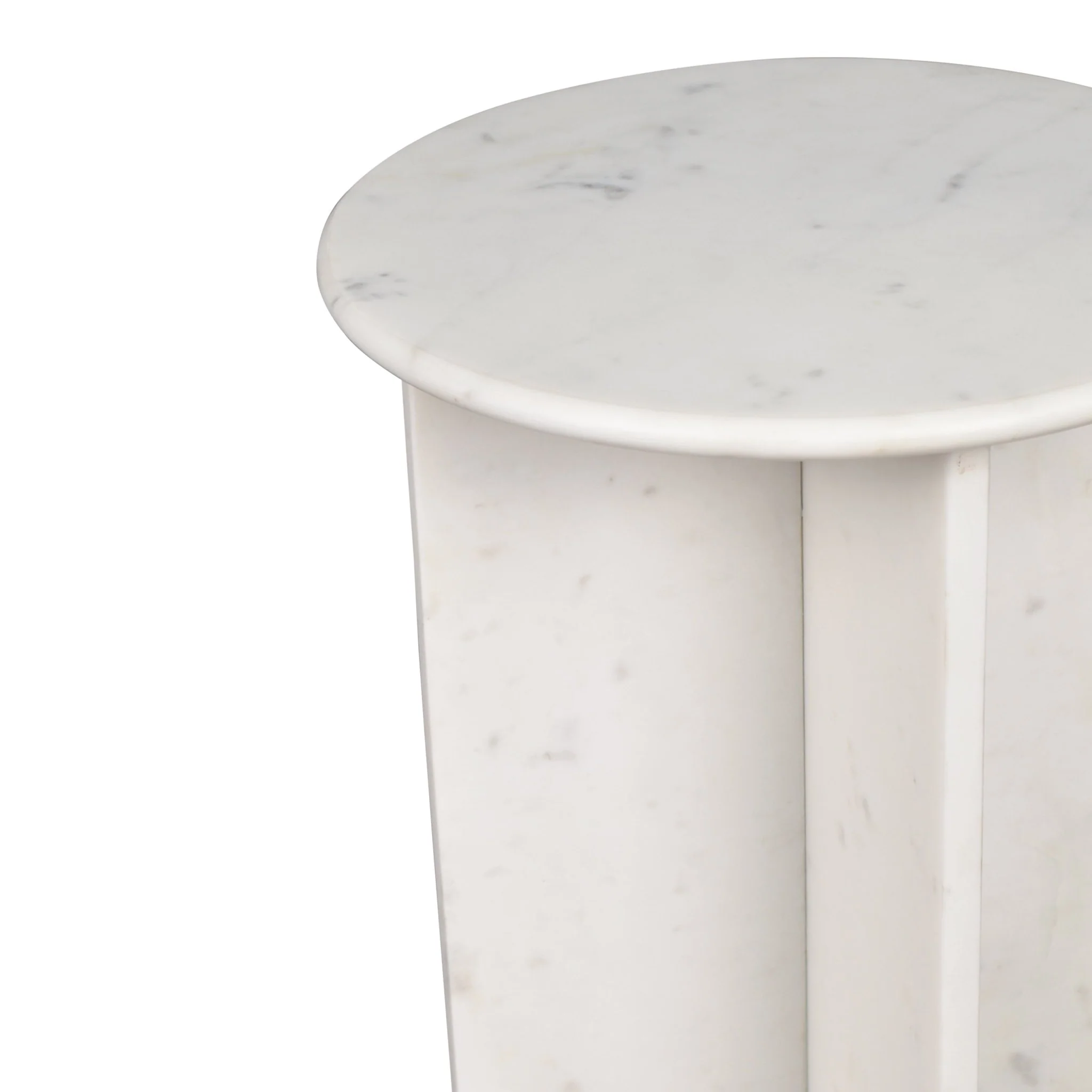 Javier Contemporary Natural Marble Handmade X-Shaped End Table - Image 3