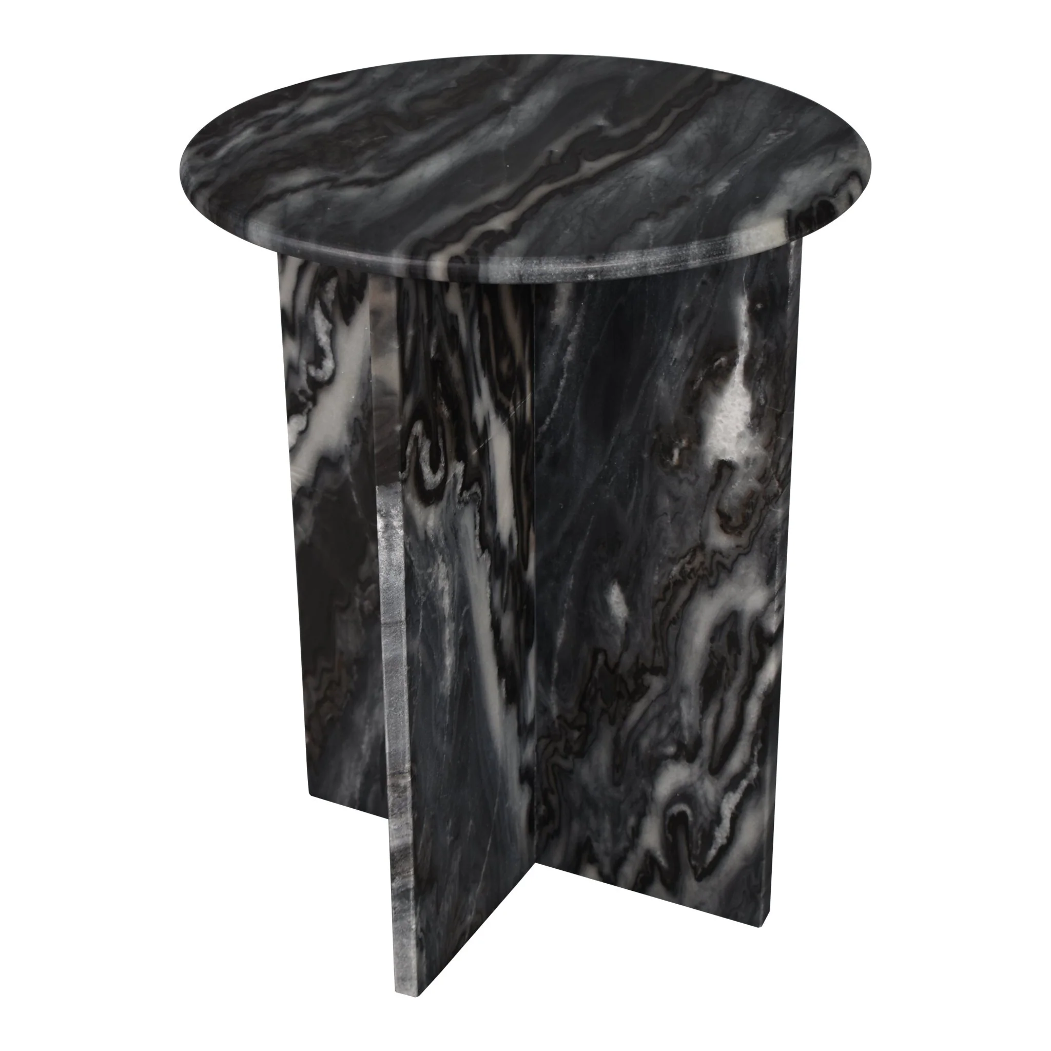 Javier Contemporary Natural Marble Handmade X-Shaped End Table - Image 7