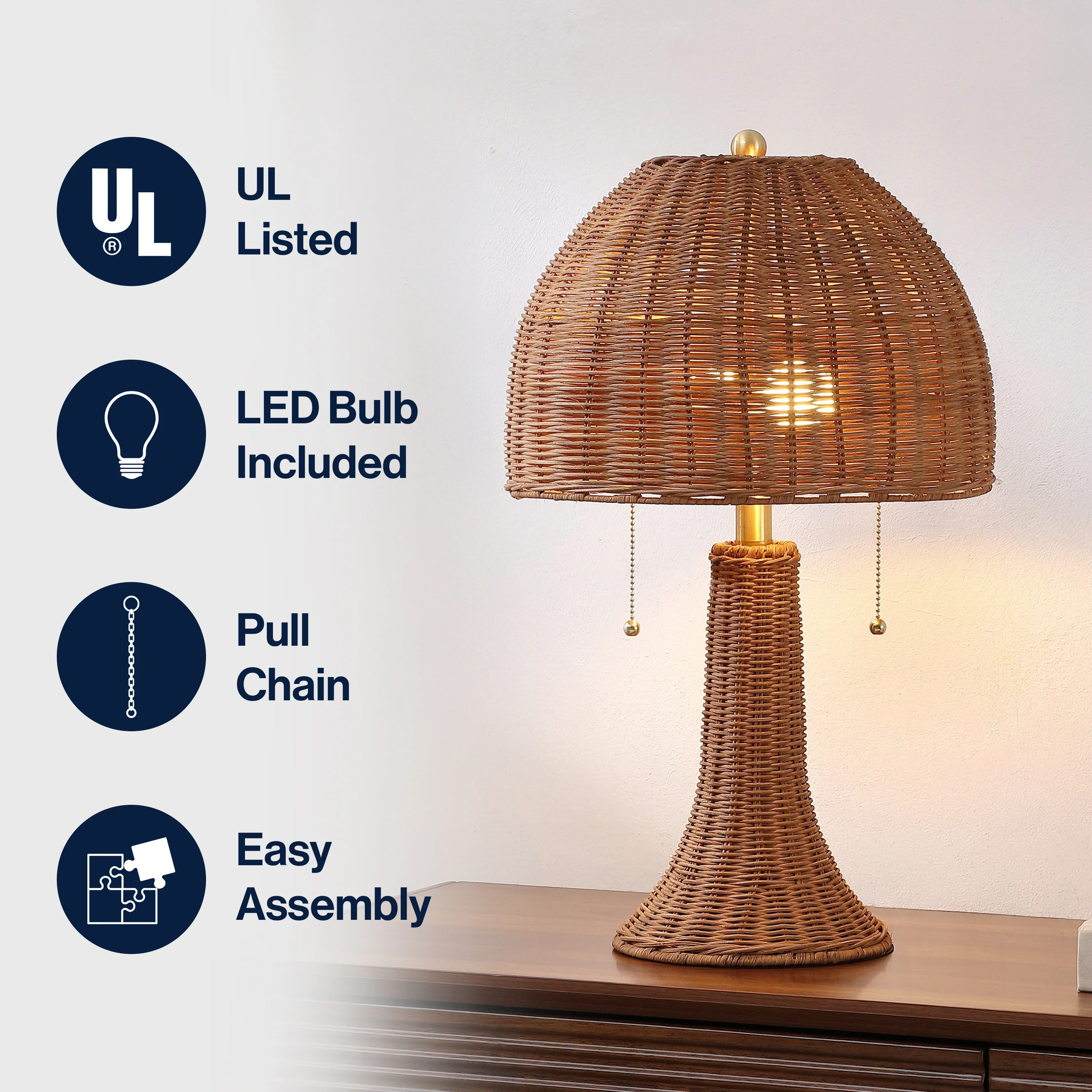 Joanie Bohemian Rustic Iron LED Table Lamp - Image 3