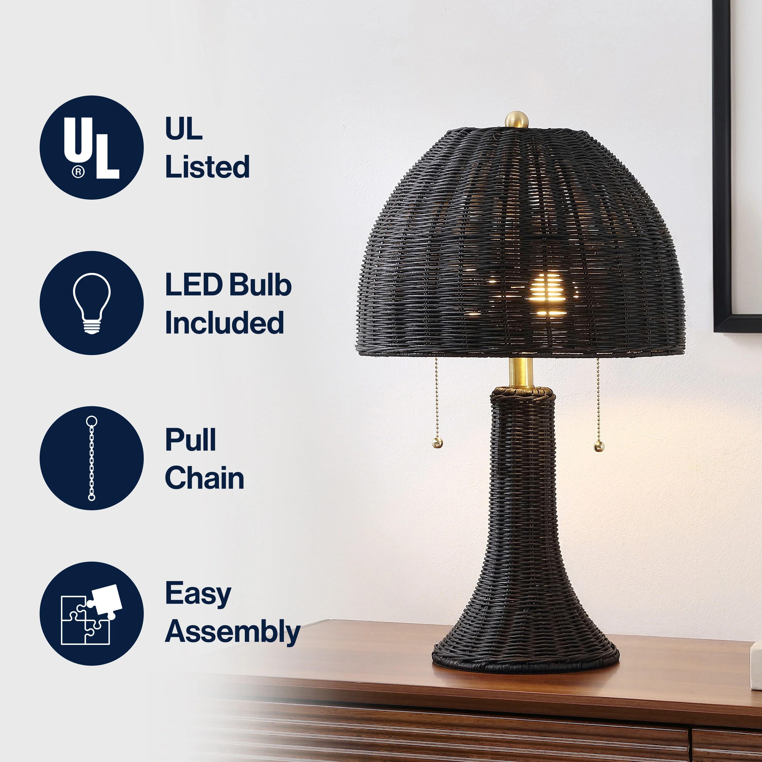 Joanie Bohemian Rustic Iron LED Table Lamp - Image 9